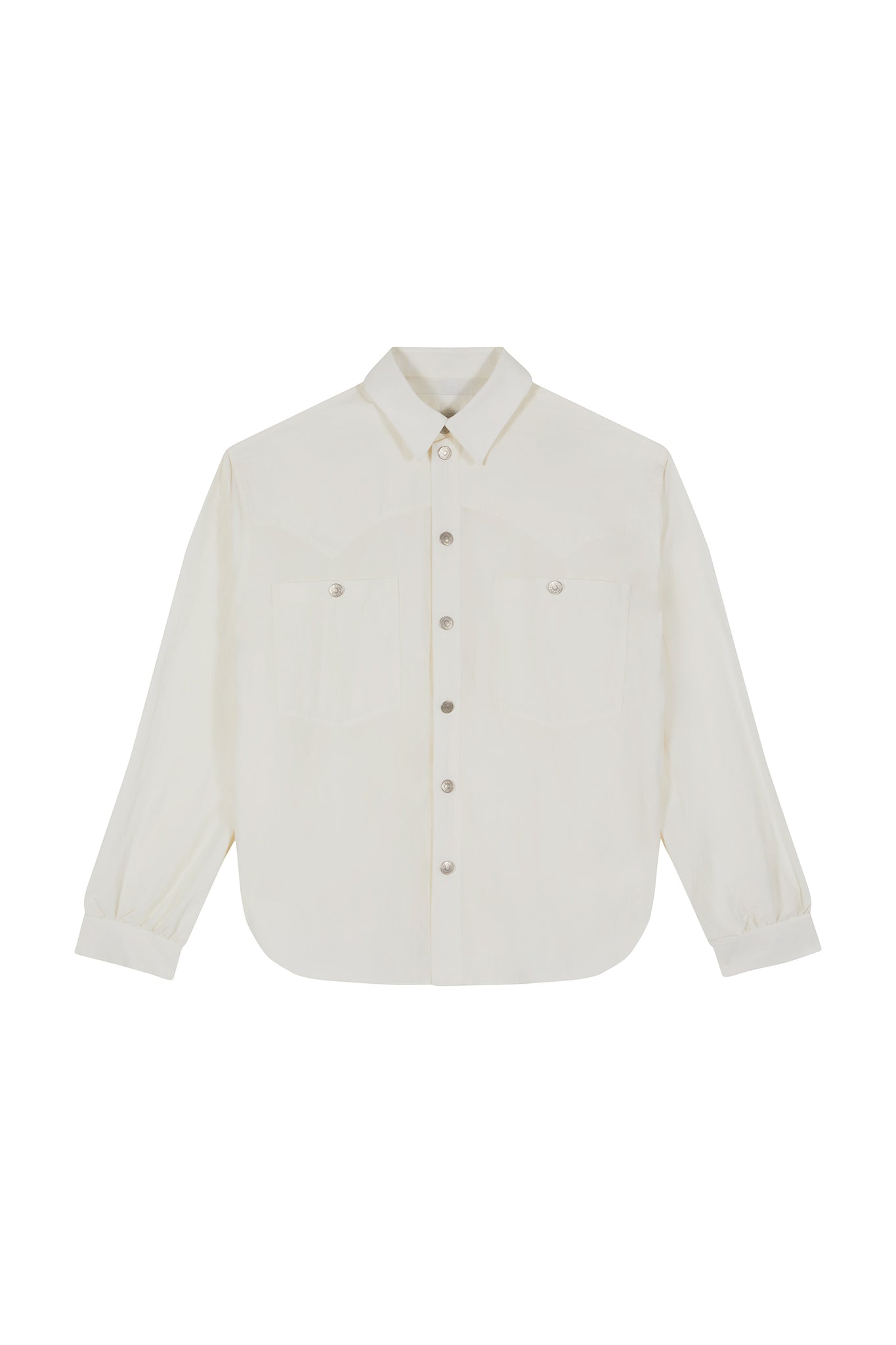 THE WESTERN SHIRT IN OFF-WHITE COMPACT NYLON POPLIN