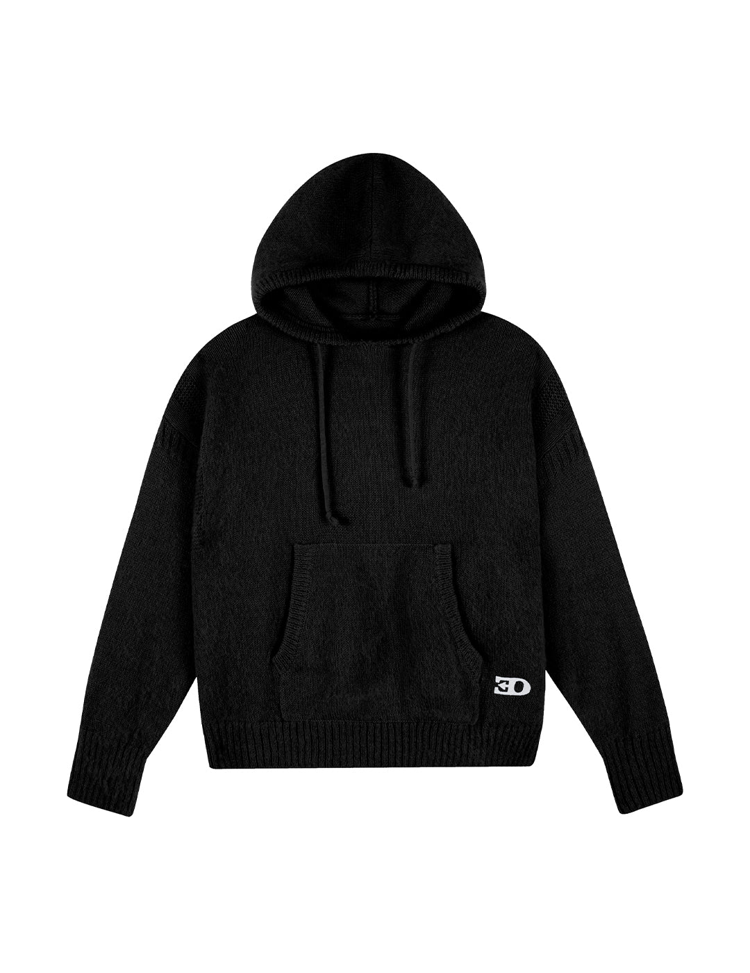 THE GUERNSEY HOODIE IN LIGHT BLACK MOHAIR