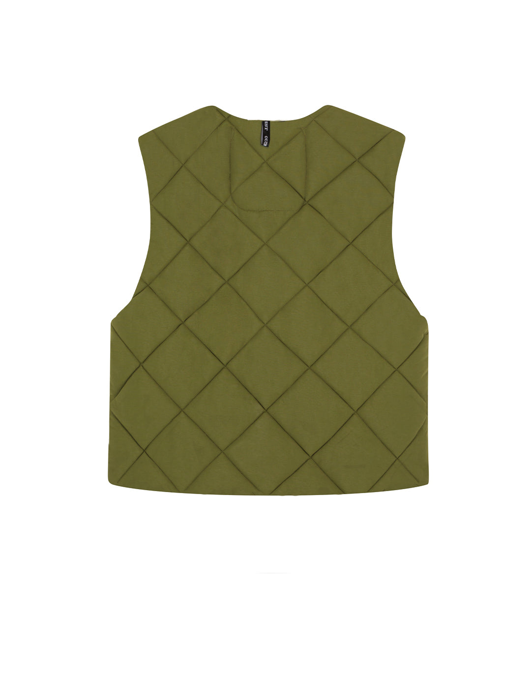 THE PADDED VEST IN KHAKI NYLON