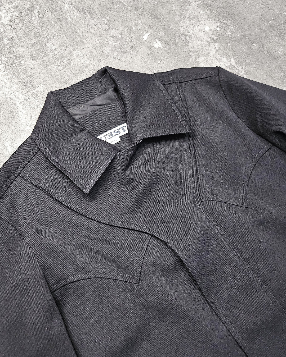 THE WESTERN COAT IN BLACK WOOL TWILL