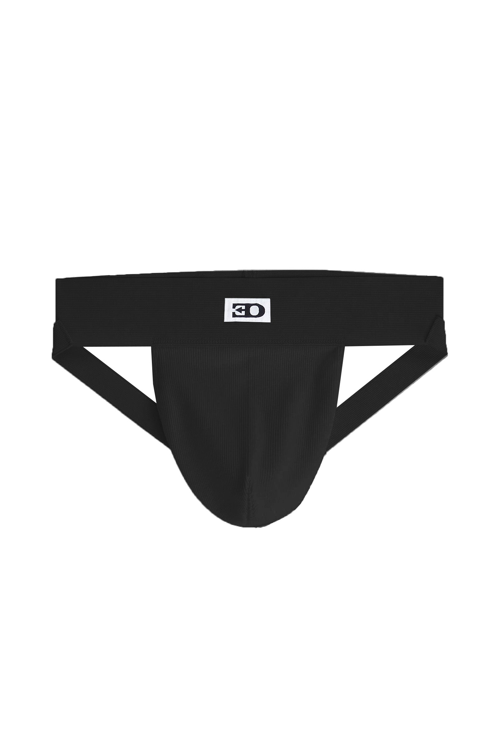 THE JOCKSTRAP IN BLACK RIBBED COTTON