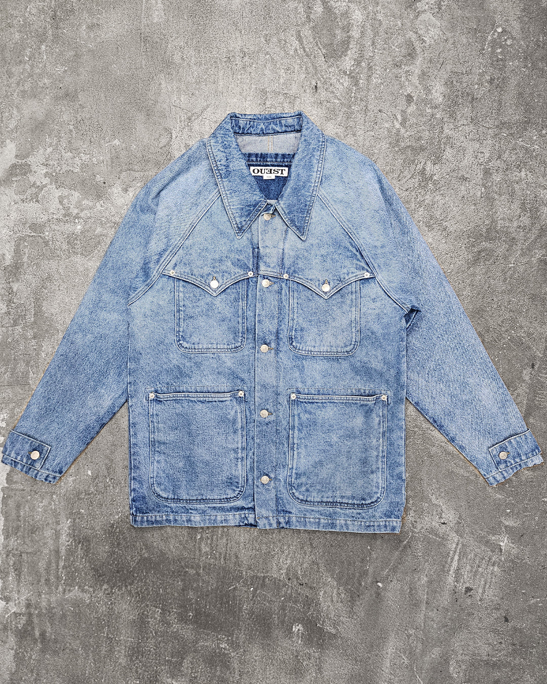 THE CHORE JACKET IN LIGHT FADED INDIGO DENIM
