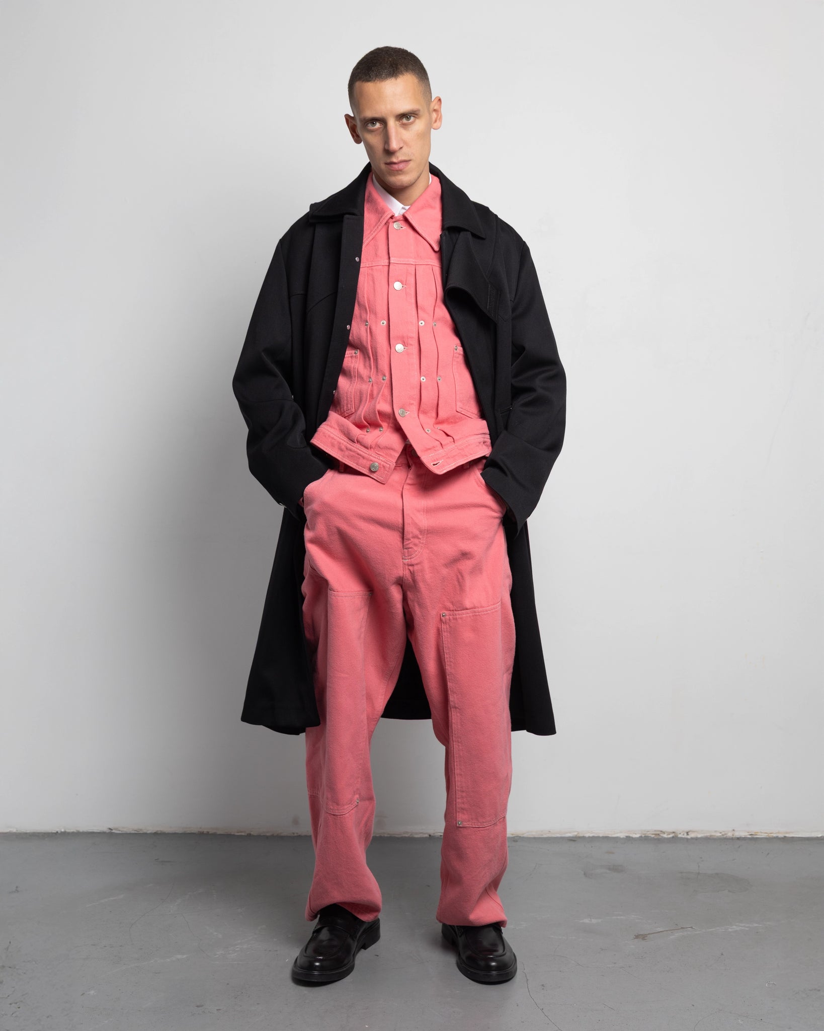 THE WESTERN COAT IN UPCYCLED BLACK WOOL TWILL