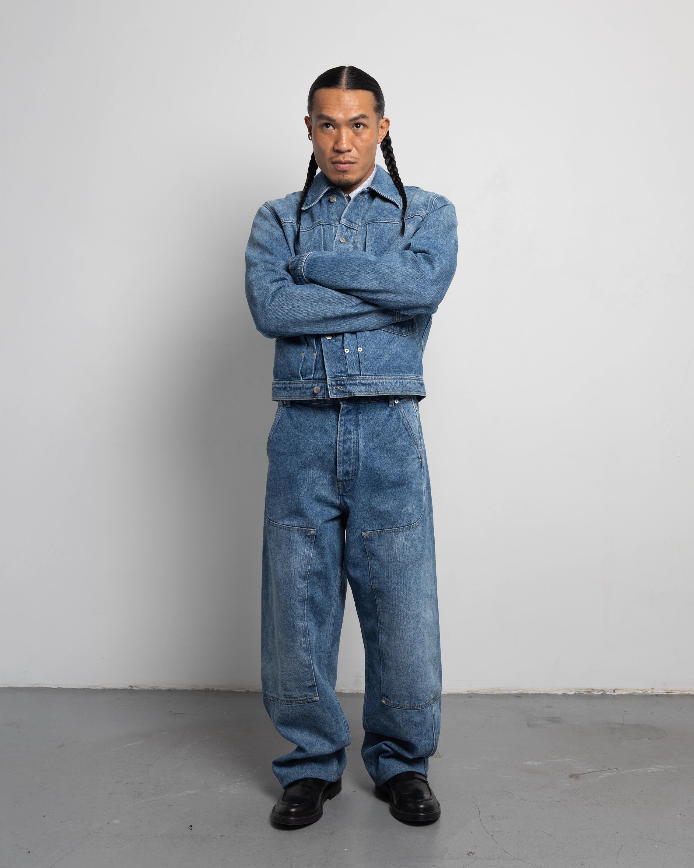 THE WORK CHAPS IN LIGHT FADED INDIGO DENIM