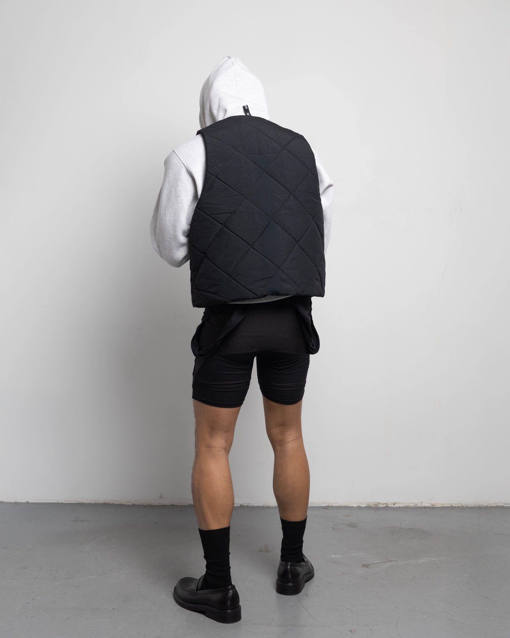 THE PADDED VEST IN BLACK NYLON