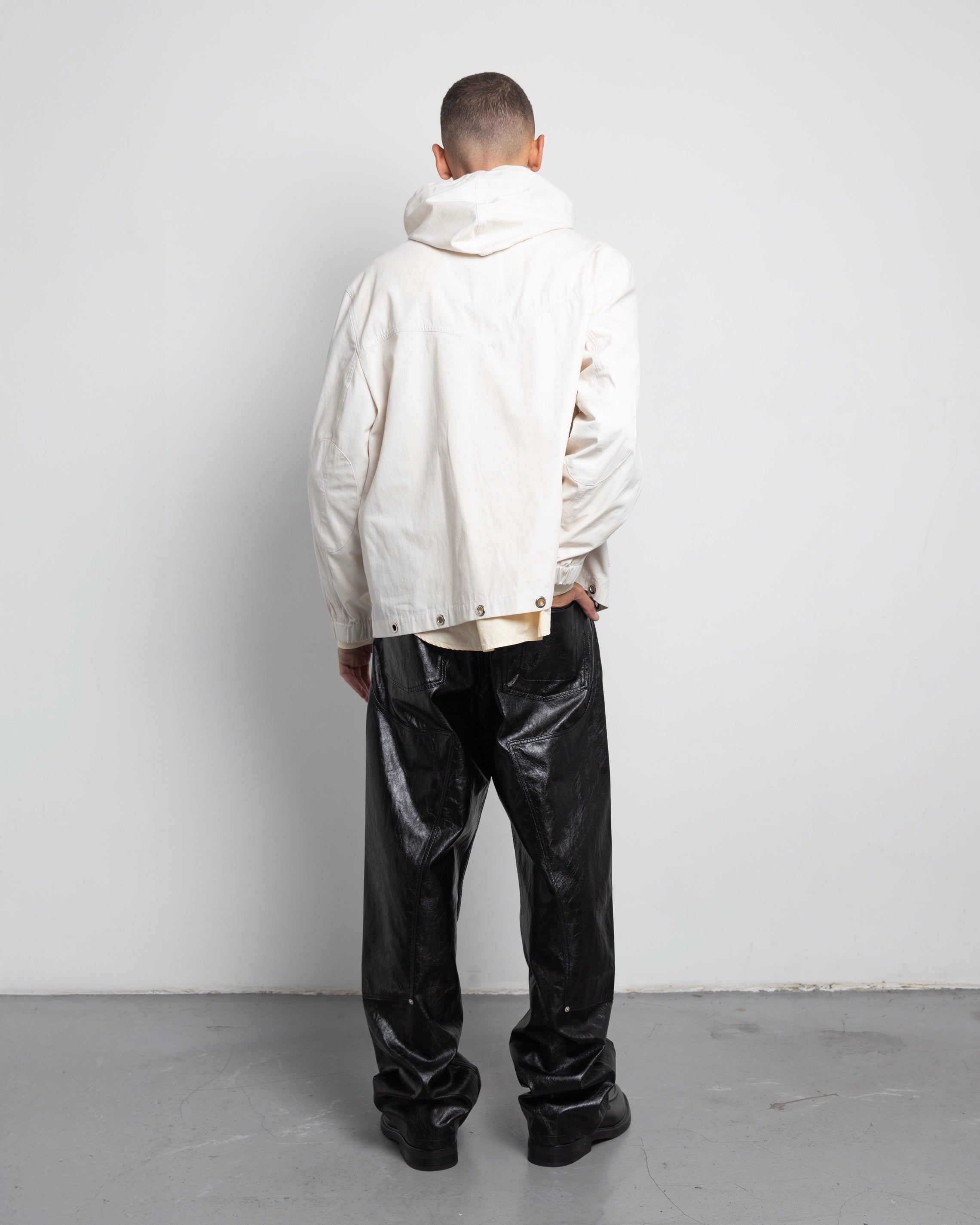 THE WORK CHAPS IN BLACK FAUX LEATHER