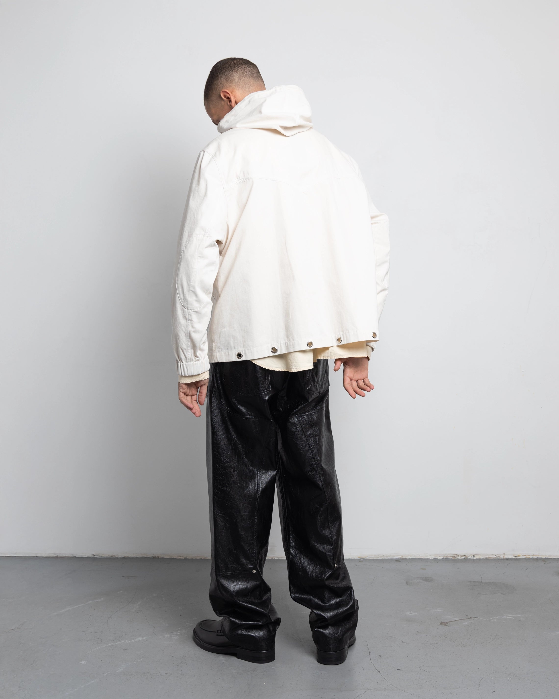 THE WORK CHAPS IN BLACK FAUX LEATHER