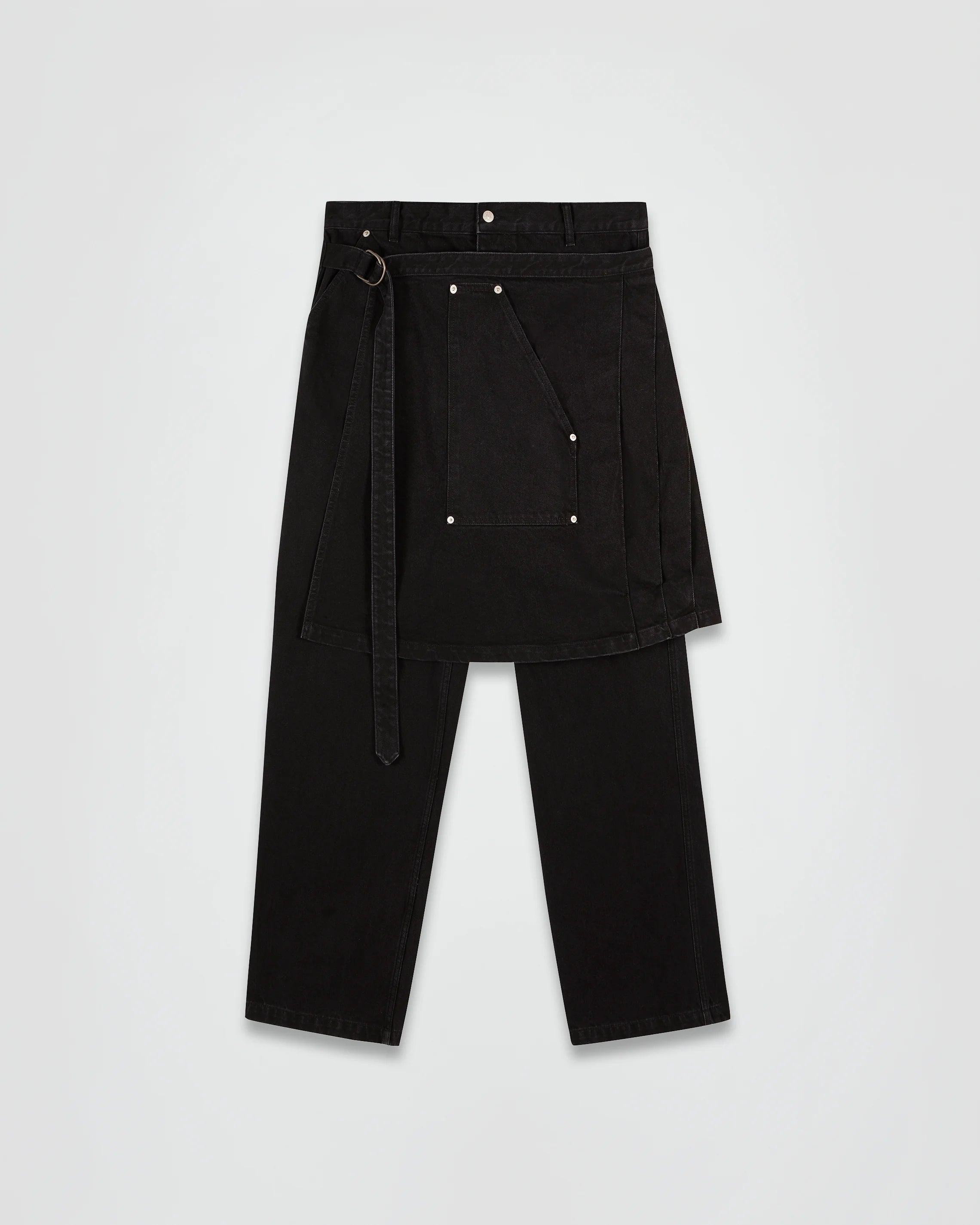 THE APRON PANTS IN BLACK DENIM