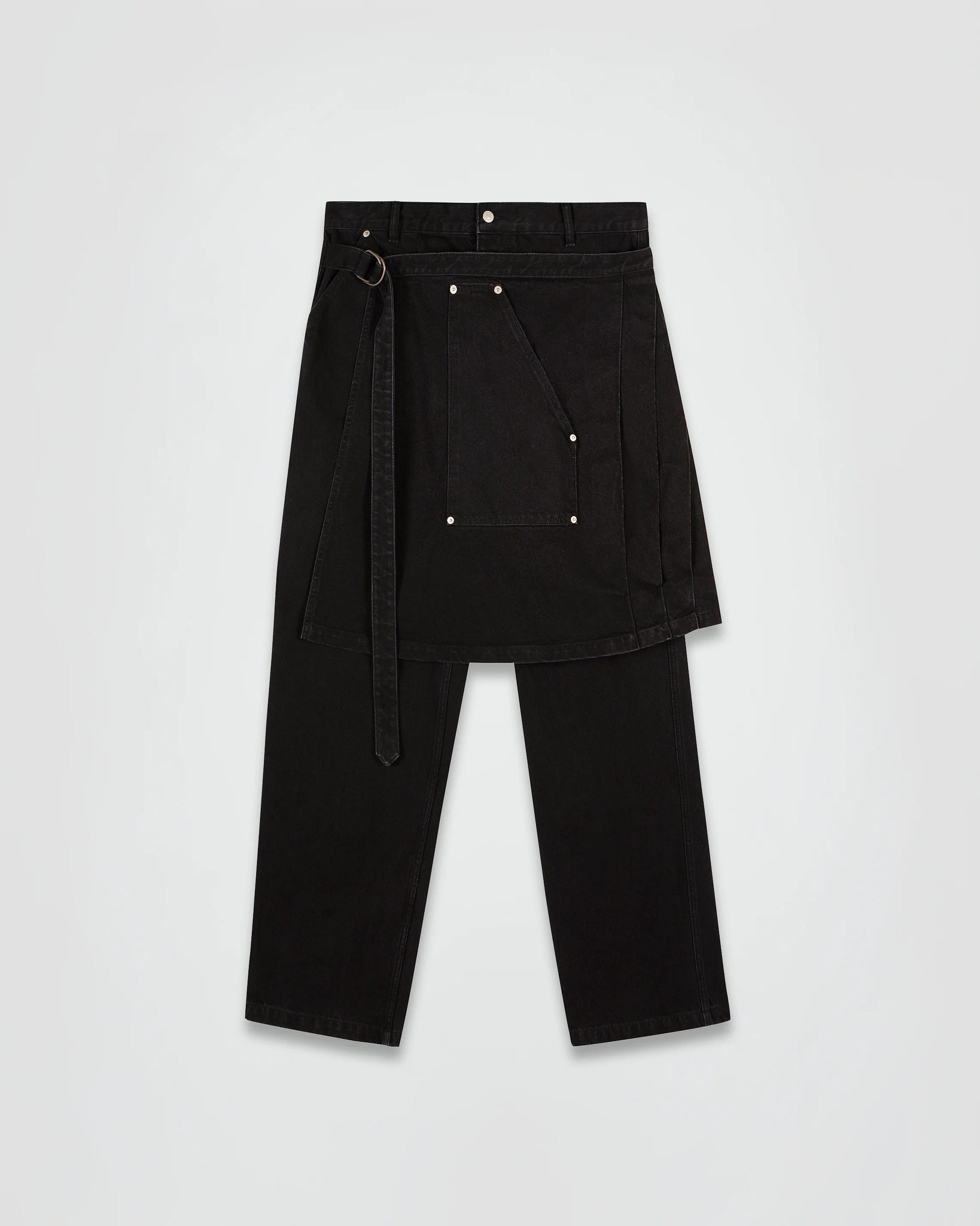 THE APRON PANTS IN BLACK DENIM