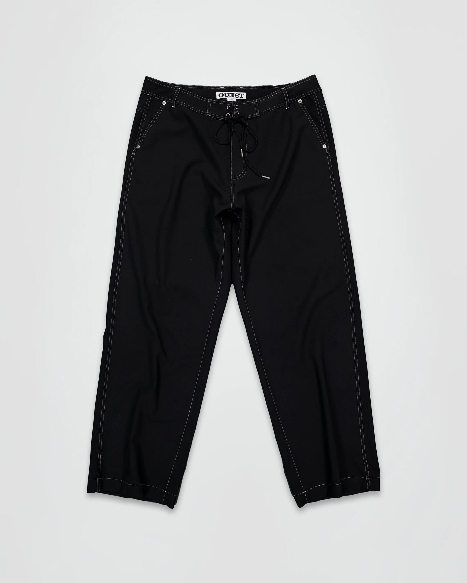 THE BOARD PANTS IN BLACK WOOL CANVAS