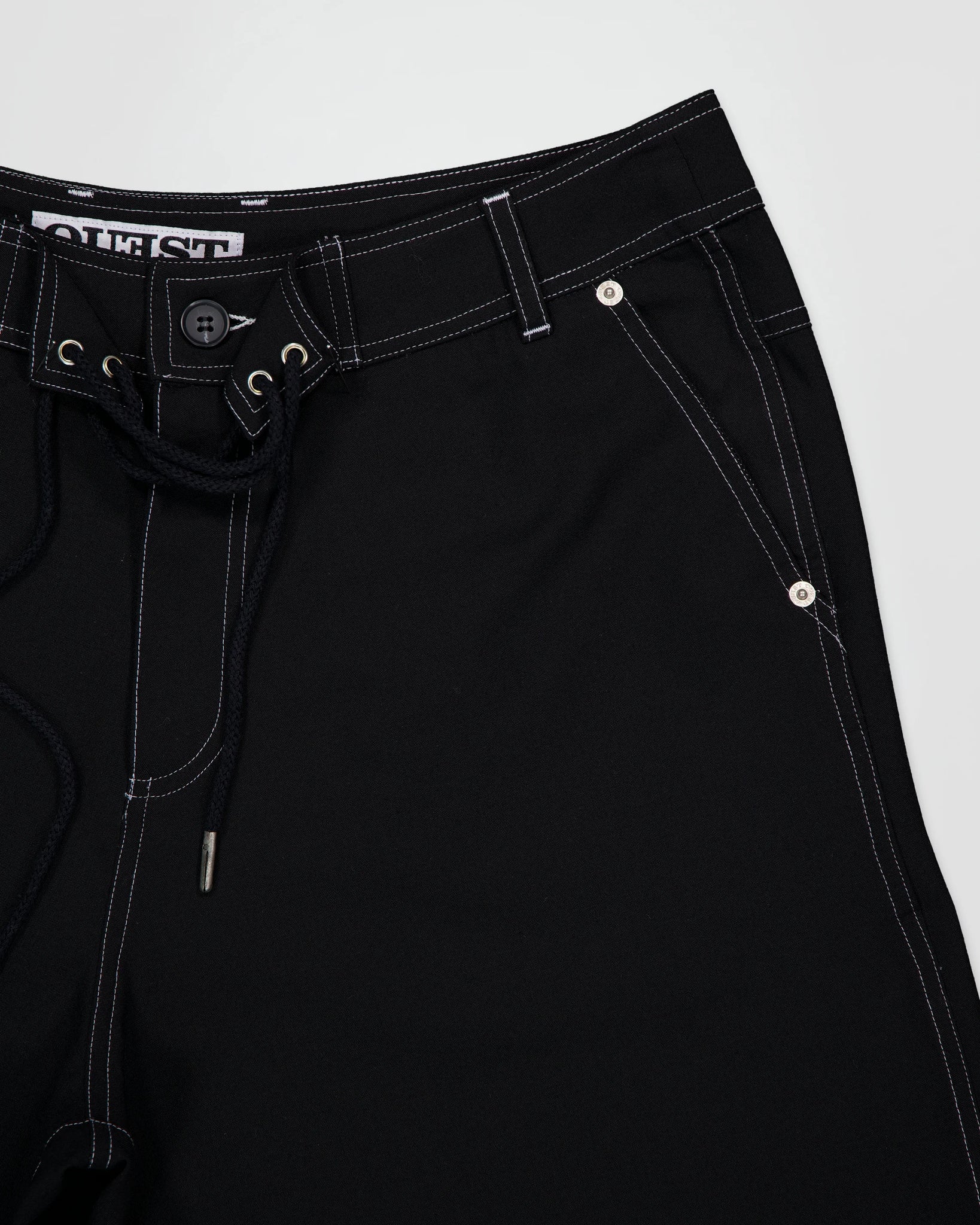 THE BOARD PANTS IN BLACK WOOL CANVAS