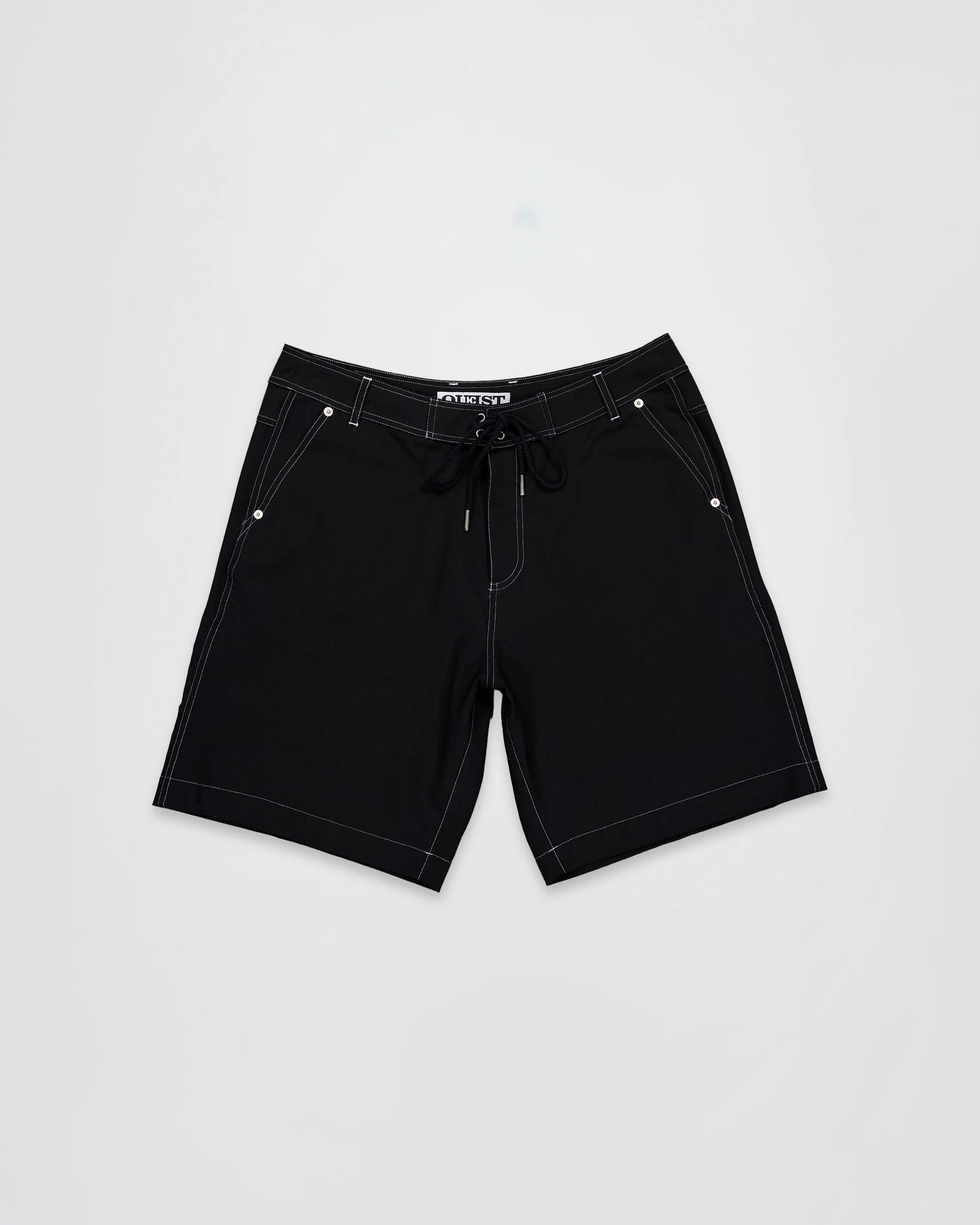 THE BOARD SHORTS IN BLACK WOOL CANVAS