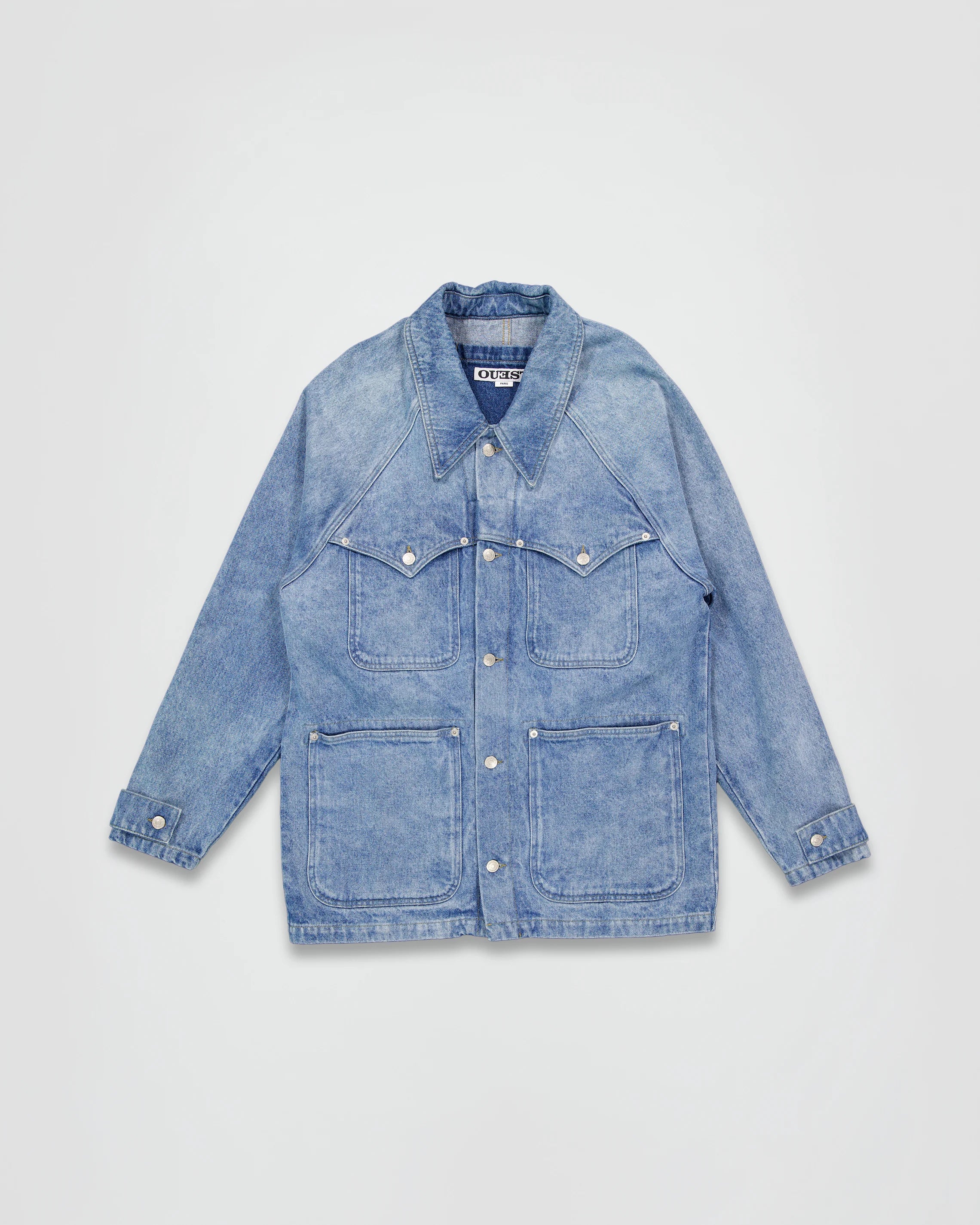 THE CHORE JACKET IN LIGHT FADED INDIGO DENIM