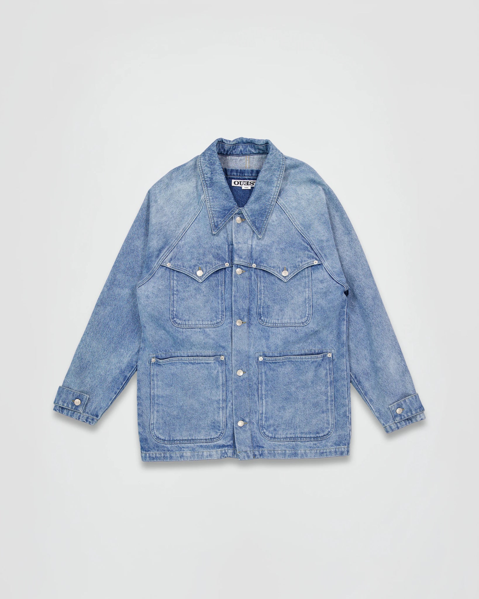 THE CHORE JACKET IN LIGHT FADED INDIGO DENIM