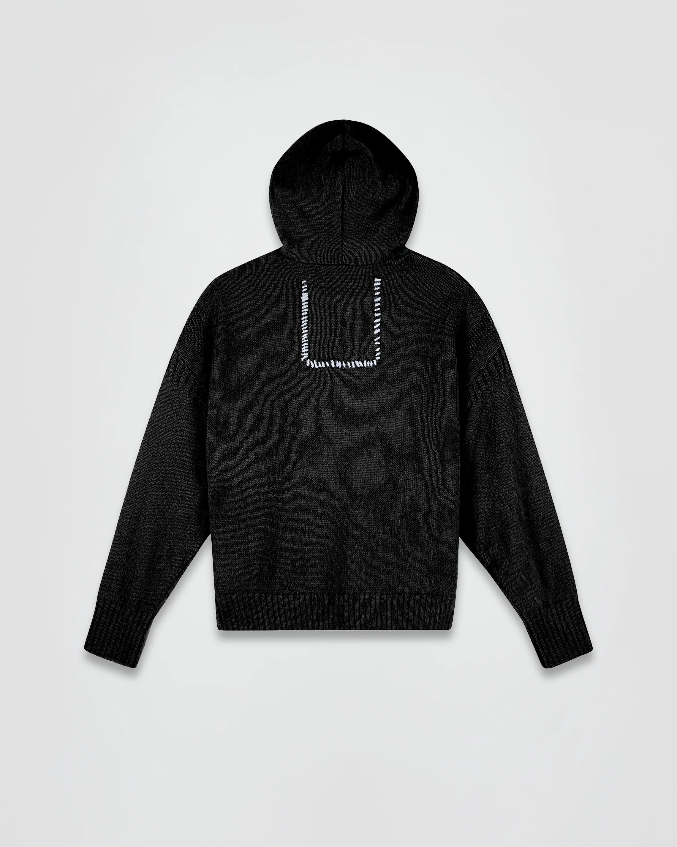 THE GUERNSEY HOODIE IN BLACK MOHAIR