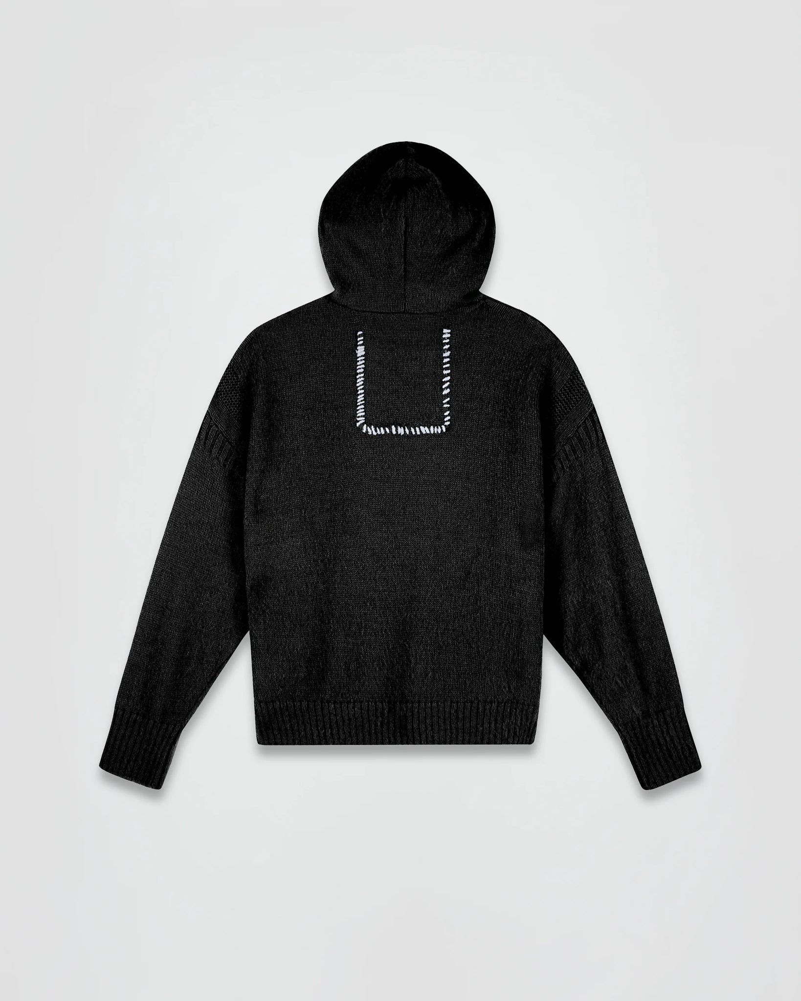 THE GUERNSEY HOODIE IN BLACK MOHAIR