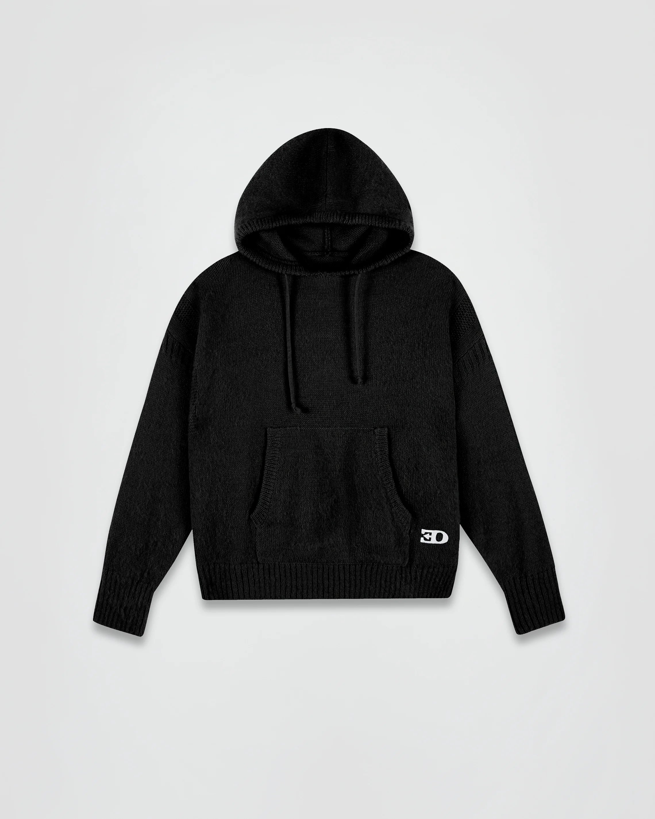 THE GUERNSEY HOODIE IN BLACK MOHAIR