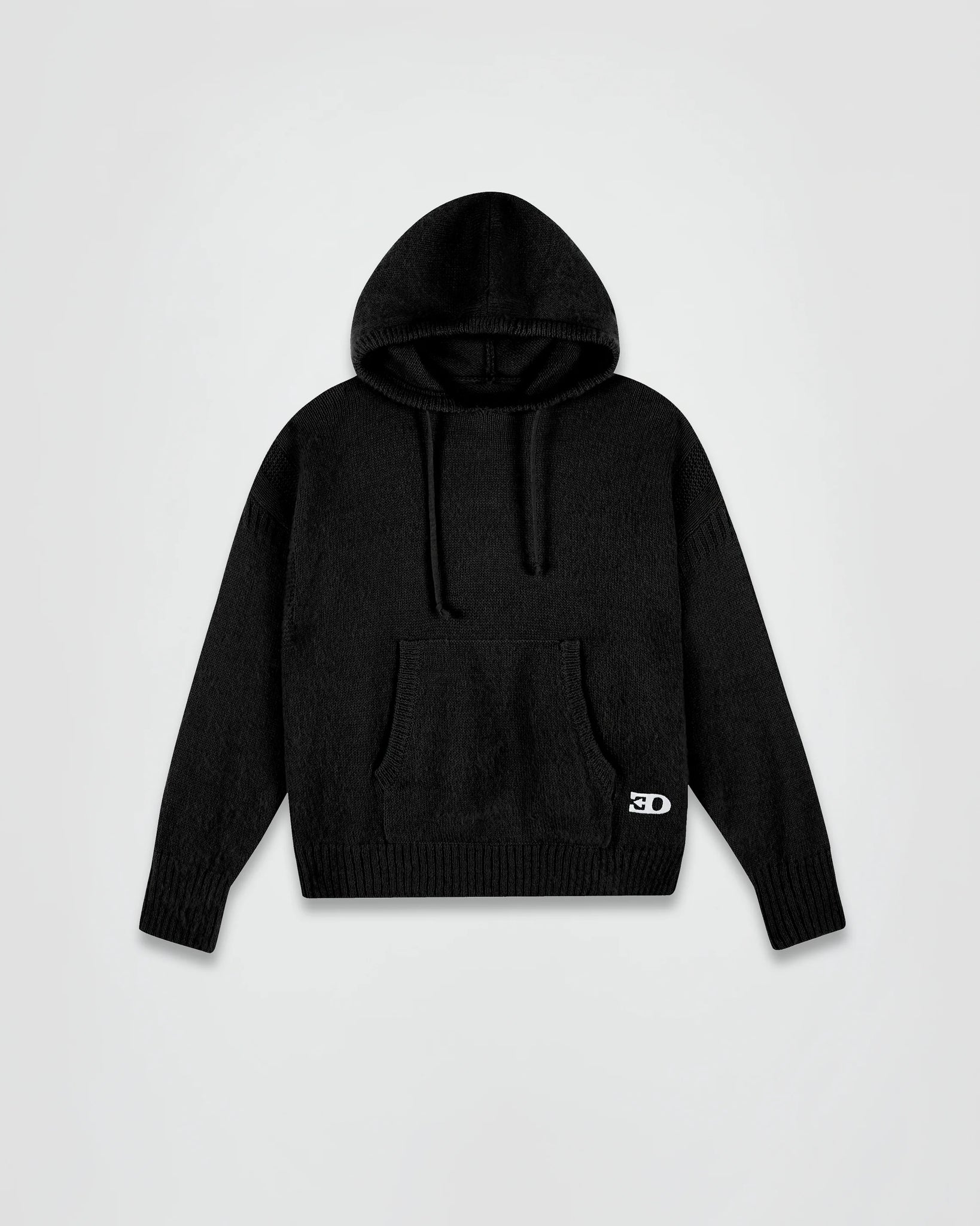 THE GUERNSEY HOODIE IN BLACK MOHAIR