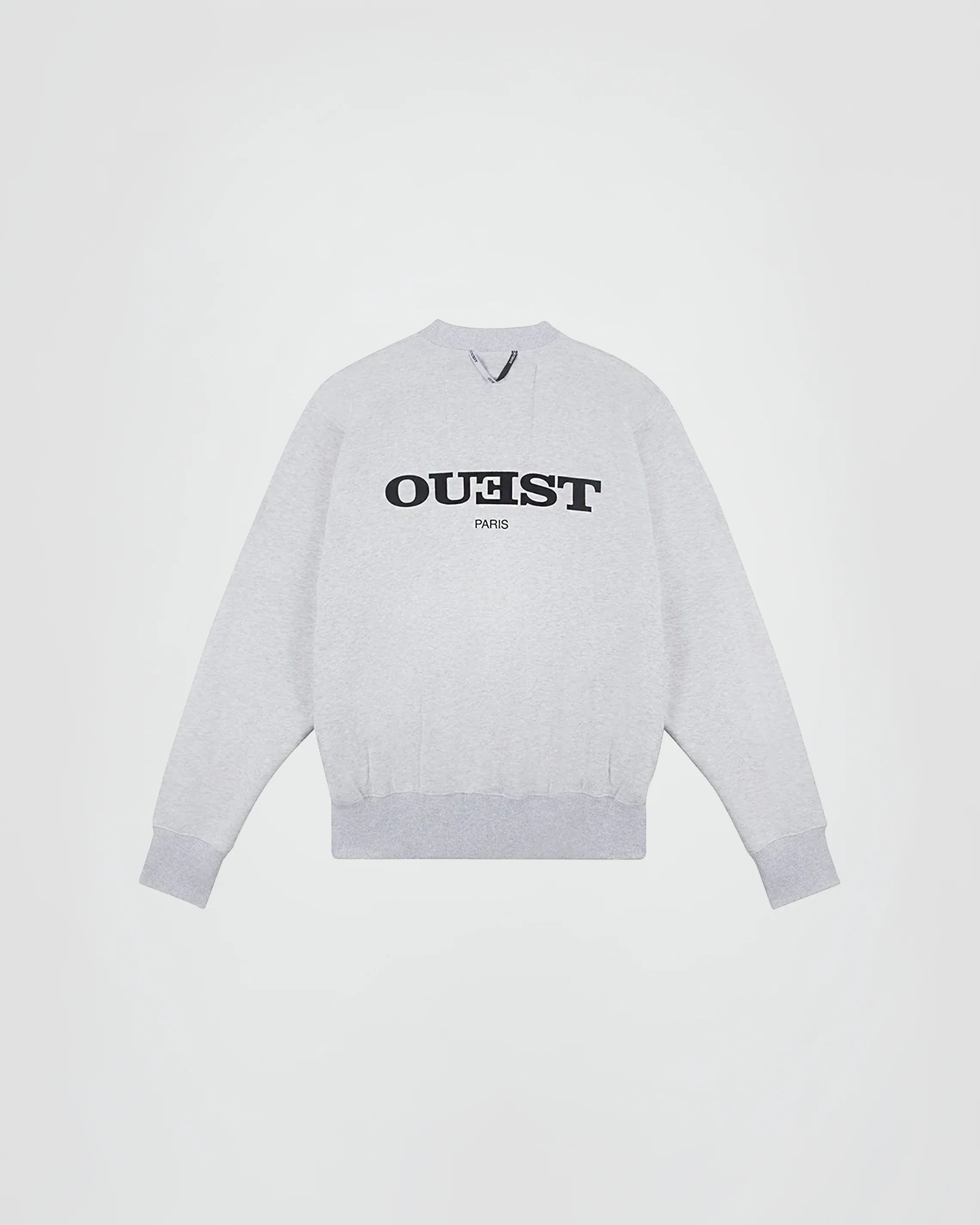THE LOGO CREWNECK IN HEATHER GREY BRUSHED