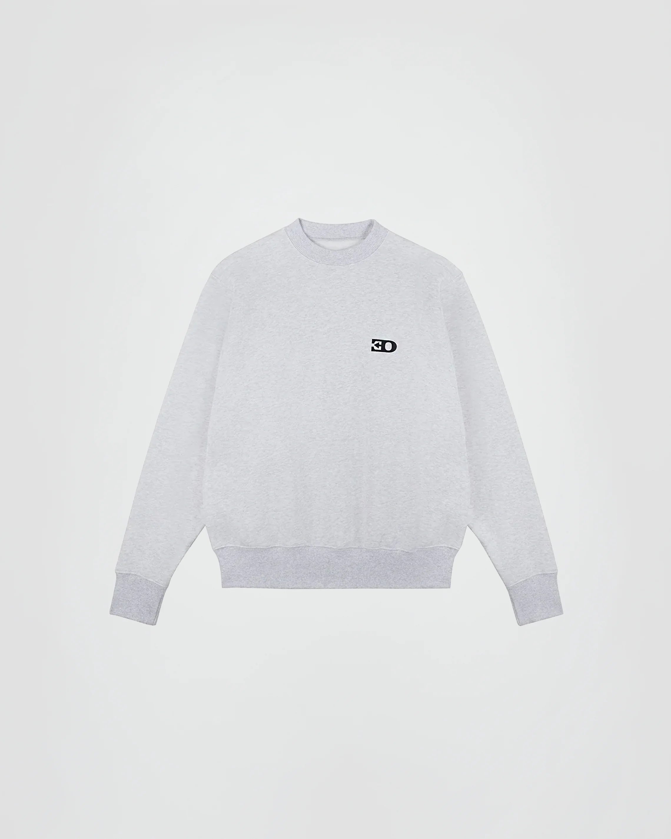 THE LOGO CREWNECK IN HEATHER GREY BRUSHED