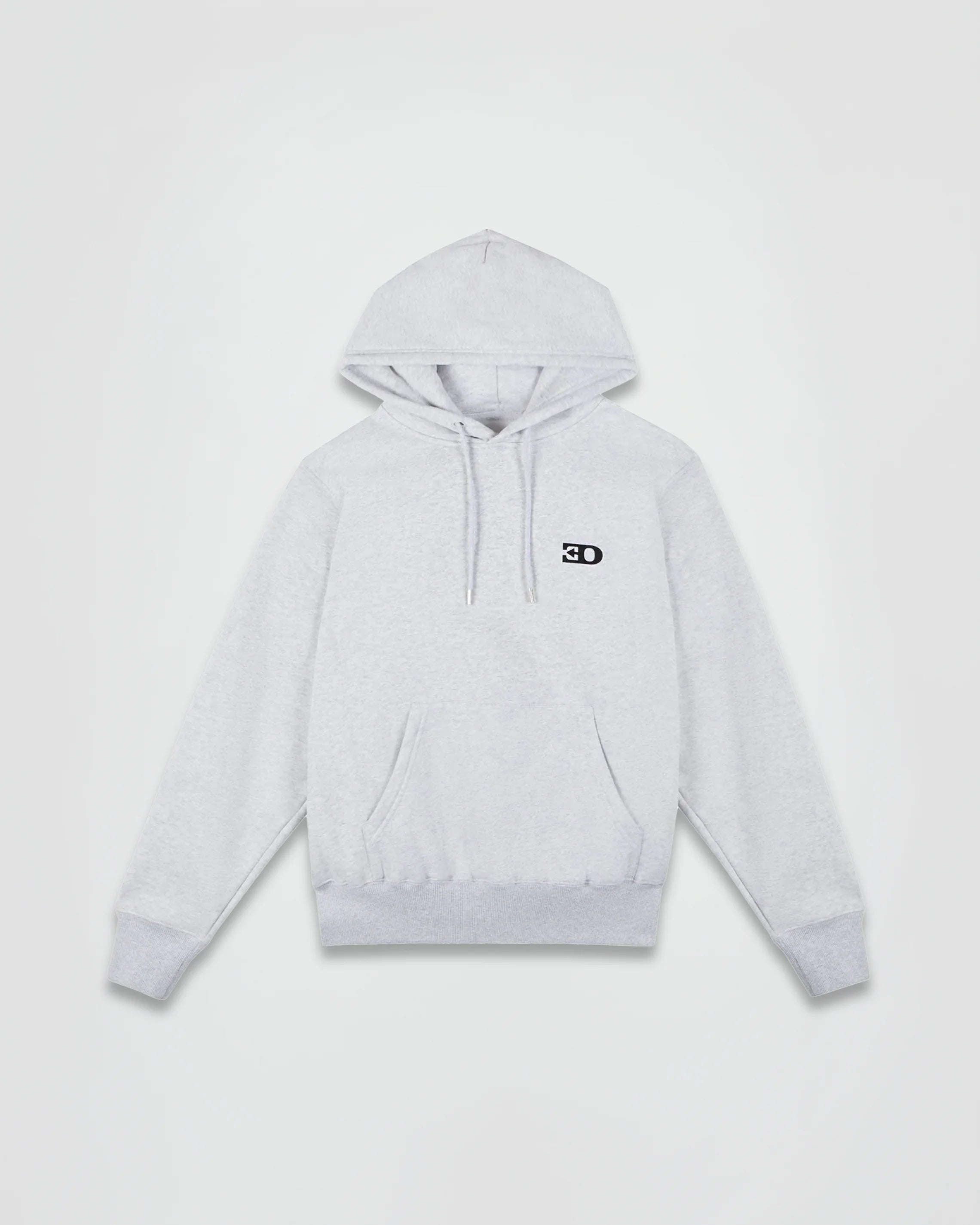 THE LOGO HOODIE IN HEATHER GREY BRUSHED FLEECE