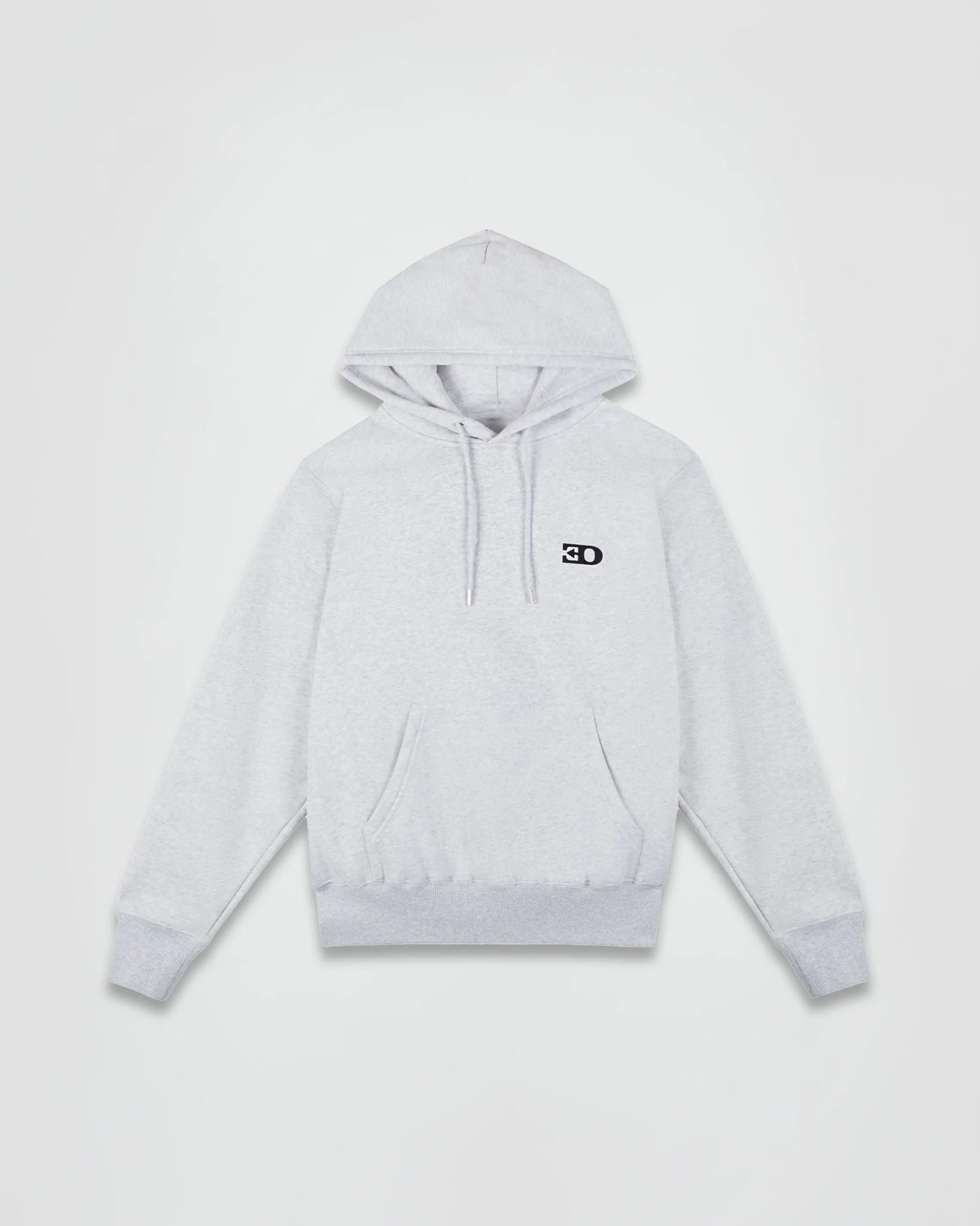 THE LOGO HOODIE IN HEATHER GREY BRUSHED FLEECE