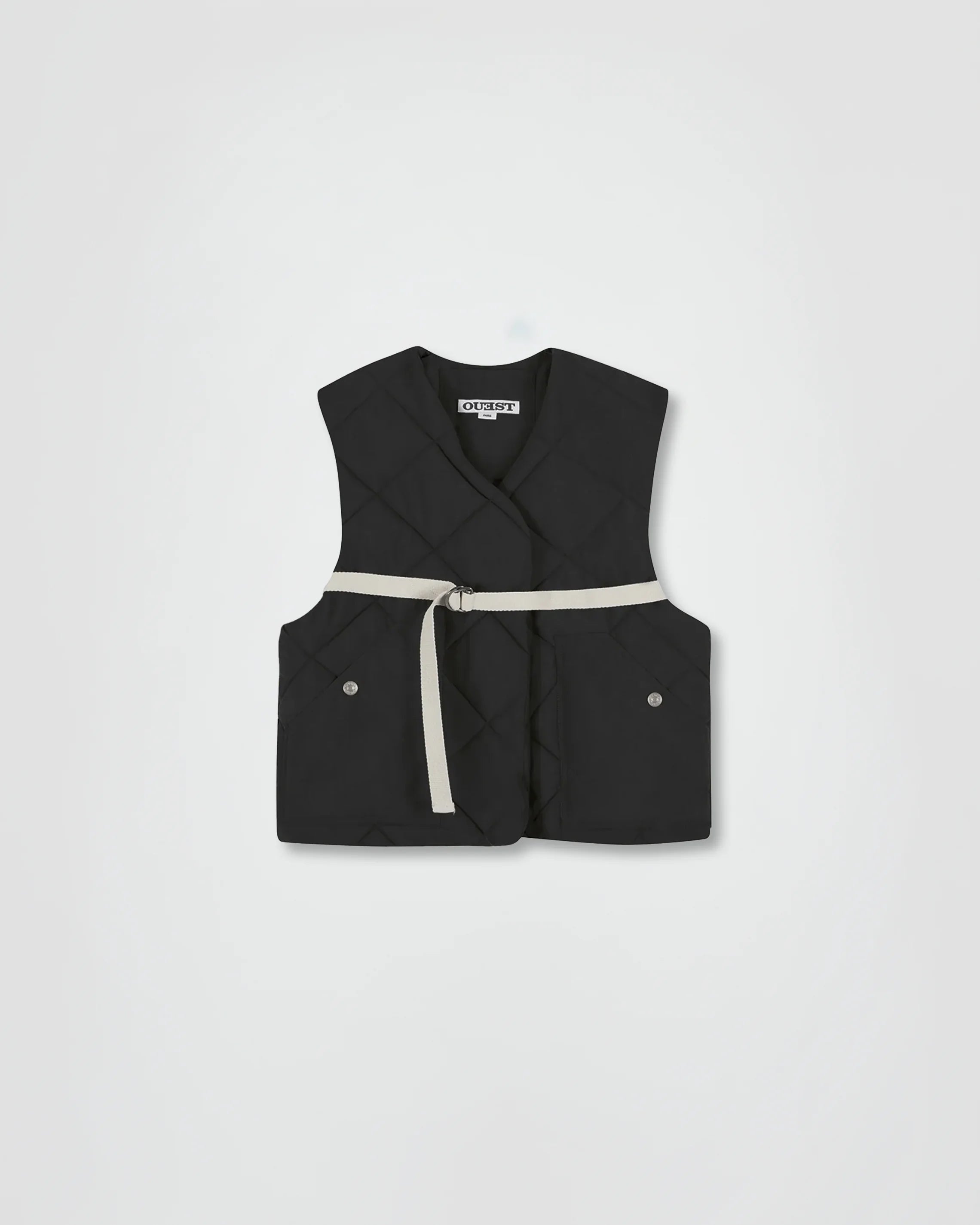 THE PADDED VEST IN BLACK NYLON