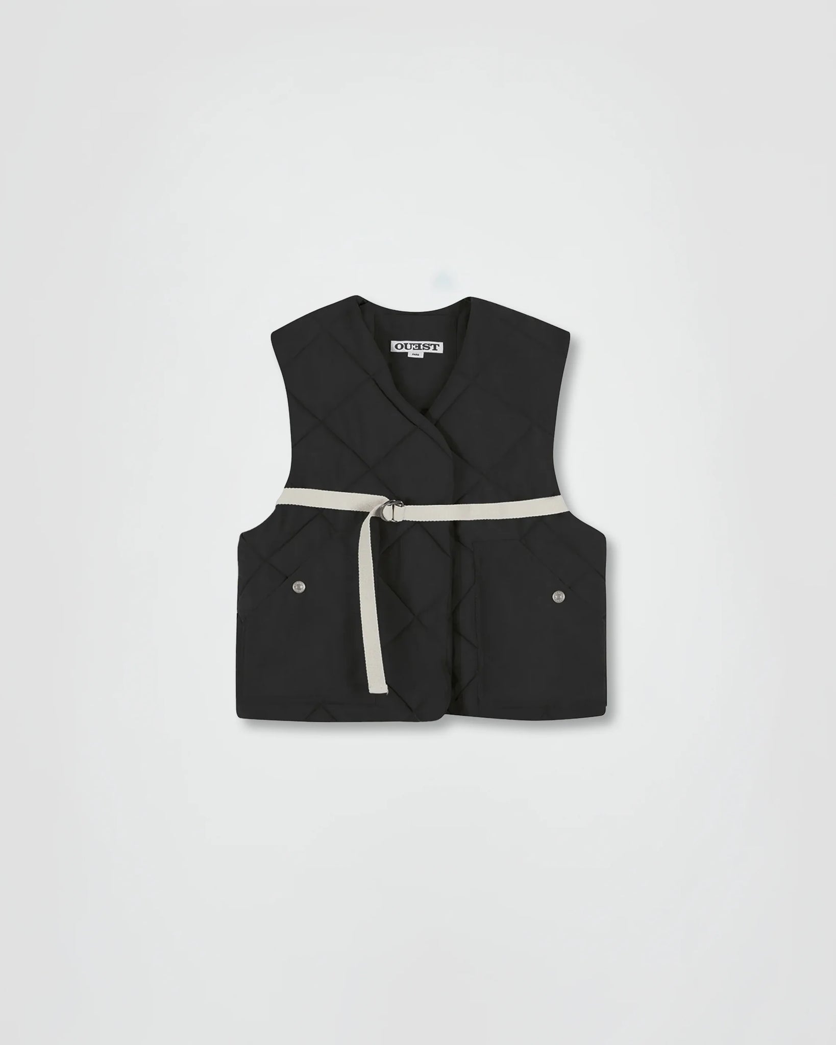 THE PADDED VEST IN BLACK NYLON