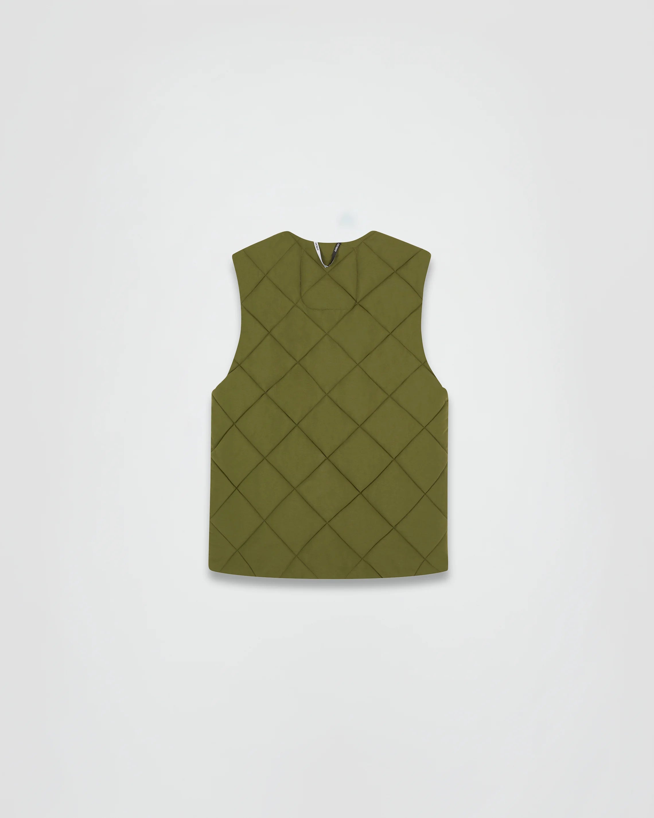THE PADDED VEST IN KHAKI NYLON