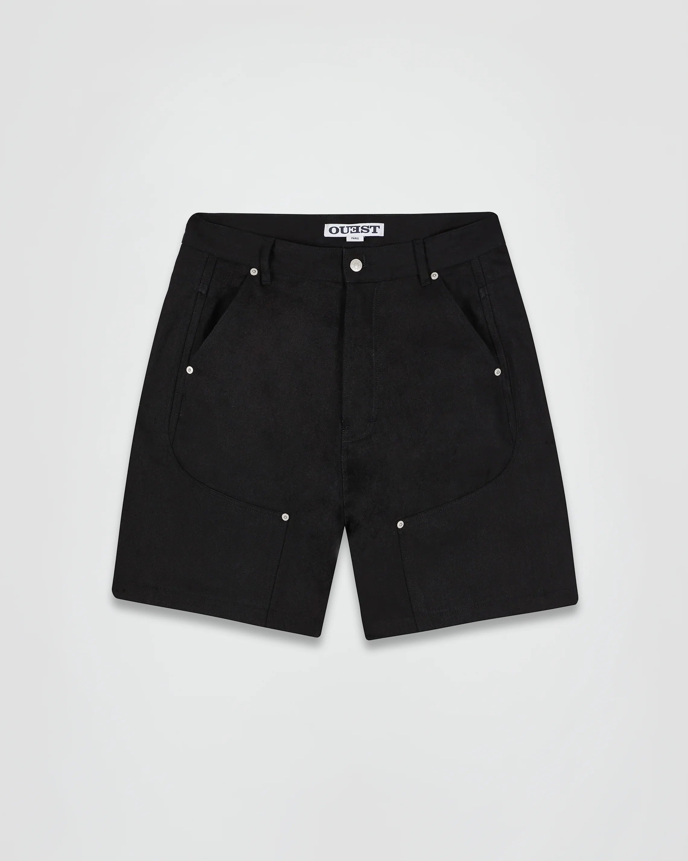 THE SHORT WORK CHAPS IN BLACK DENIM