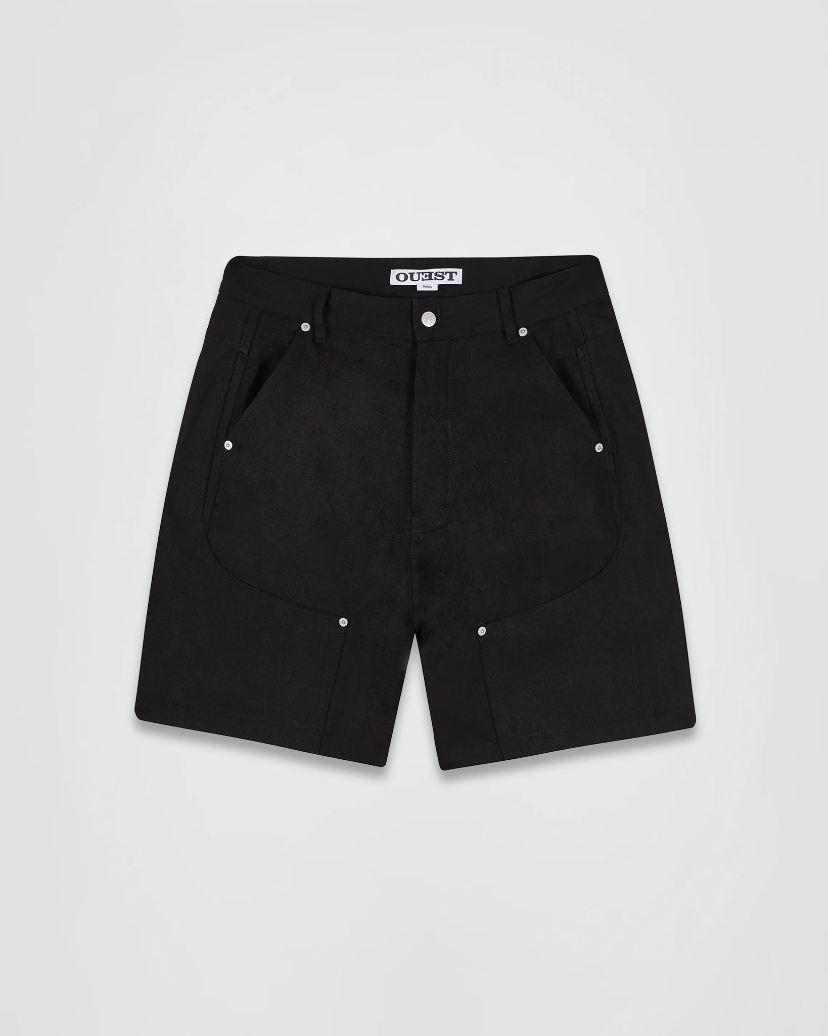 THE SHORT WORK CHAPS IN BLACK DENIM