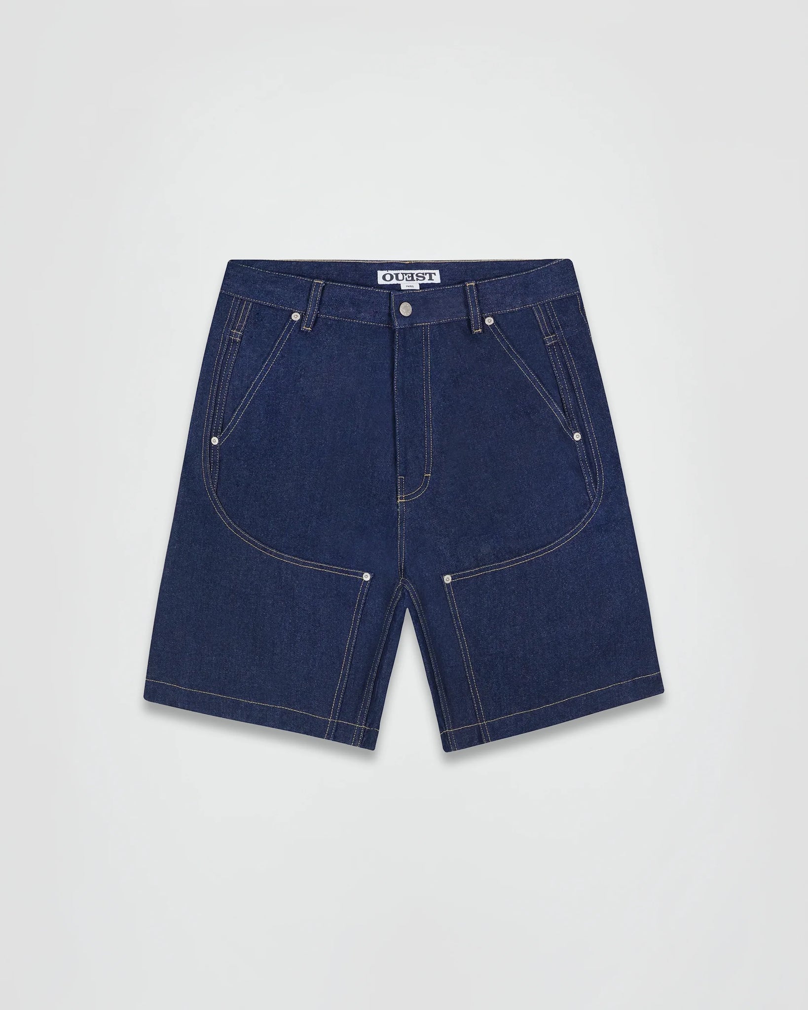 THE SHORT WORK CHAPS IN INDIGO RECYCLED DENIM