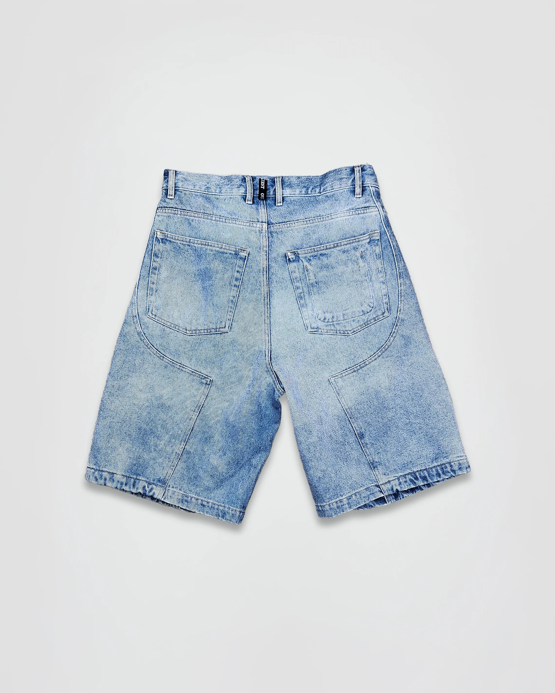 THE SHORT WORK CHAPS IN LIGHT FADED INDIGO DENIM