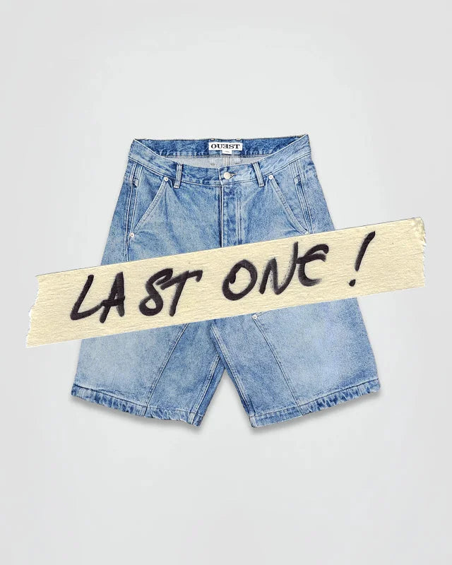 THE SHORT WORK CHAPS IN LIGHT FADED INDIGO DENIM