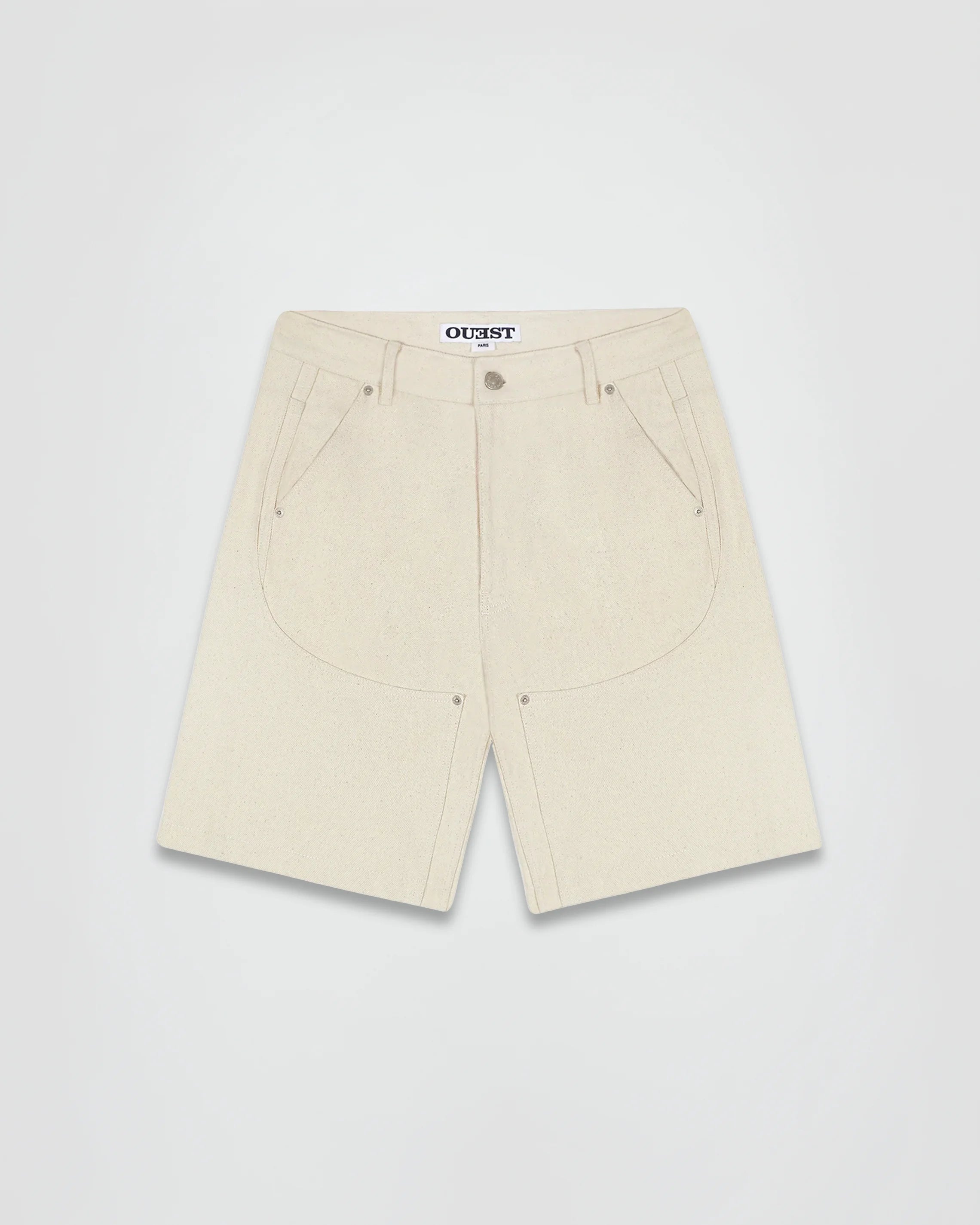 THE SHORT WORK CHAPS IN OFF-WHITE DENIM
