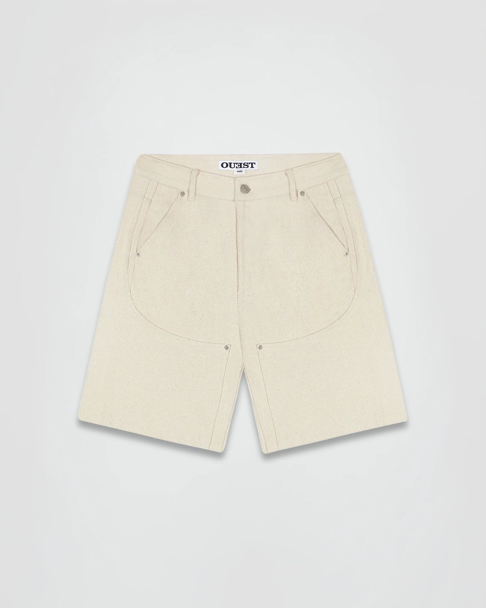 THE SHORT WORK CHAPS IN OFF-WHITE DENIM