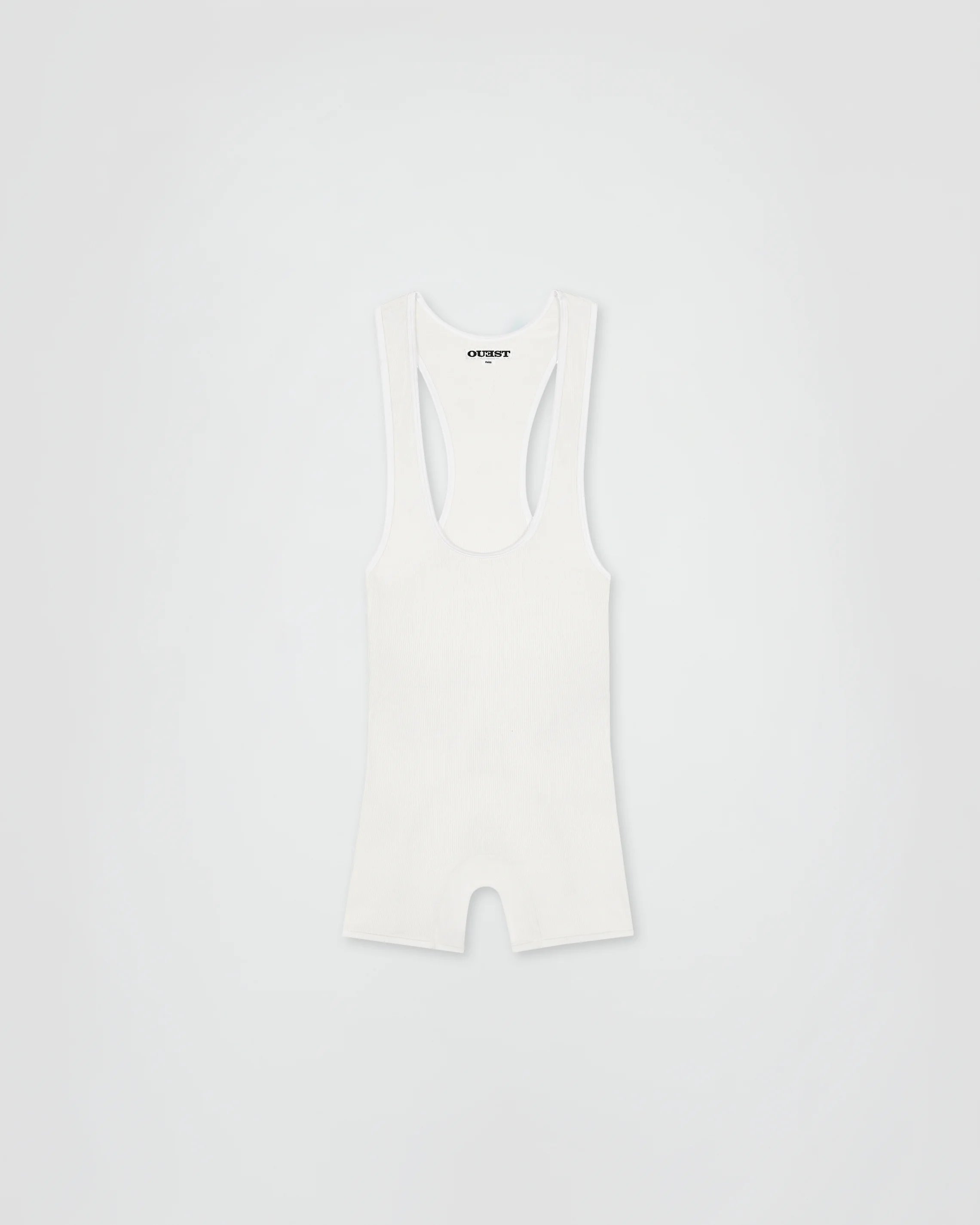 THE SINGLET IN WHITE RIBBED COTTON