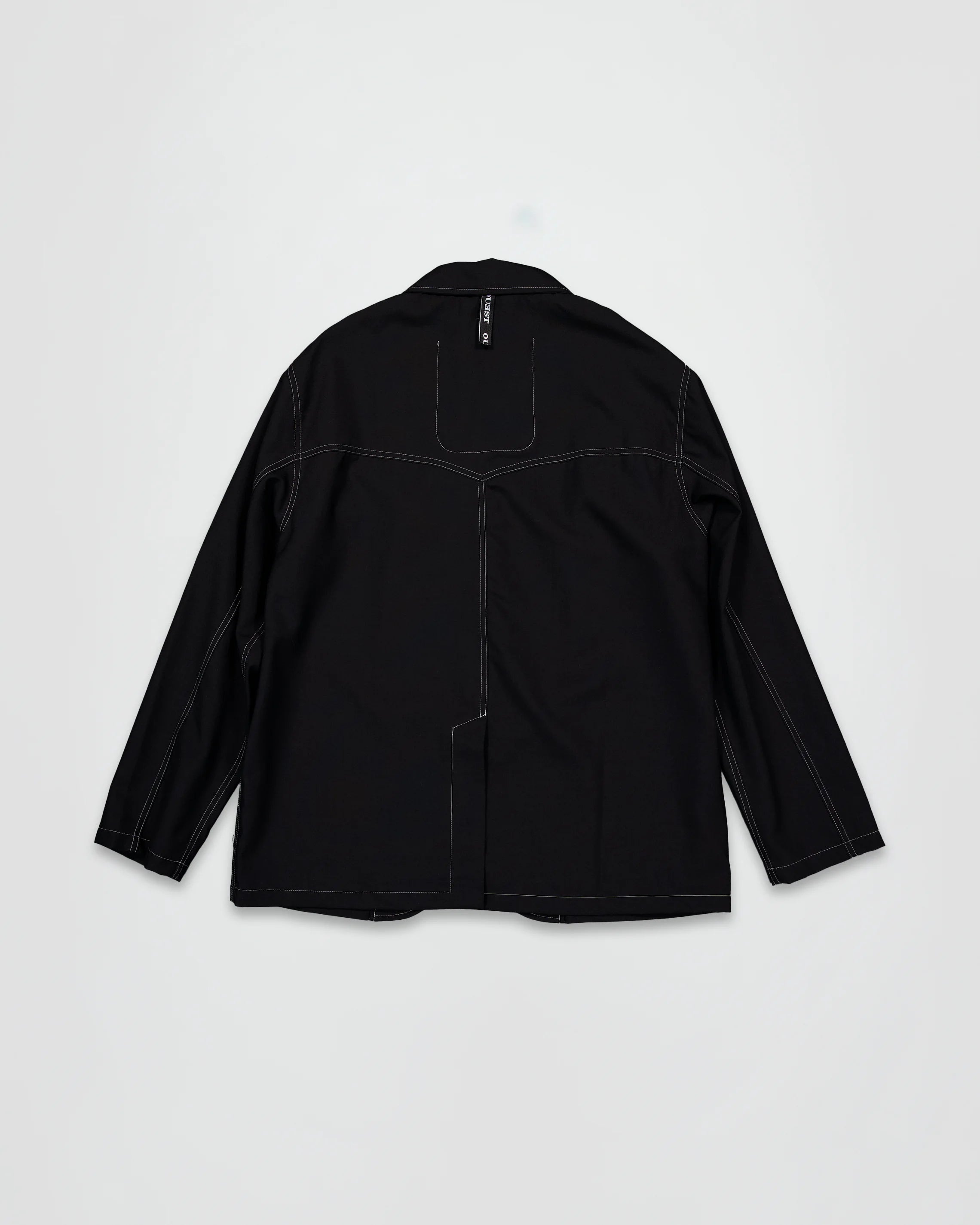 THE UNLINED JACKET IN BLACK WOOL CANVAS