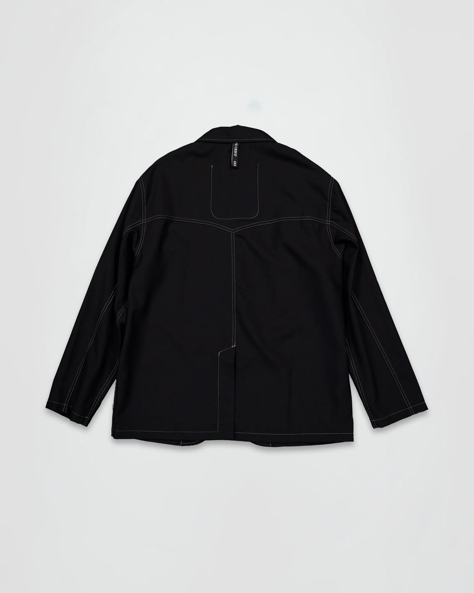 THE UNLINED JACKET IN BLACK WOOL CANVAS