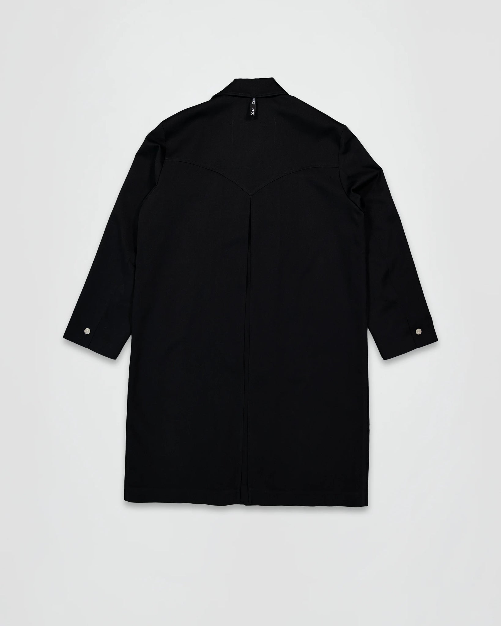 THE WESTERN COAT IN UPCYCLED BLACK WOOL TWILL