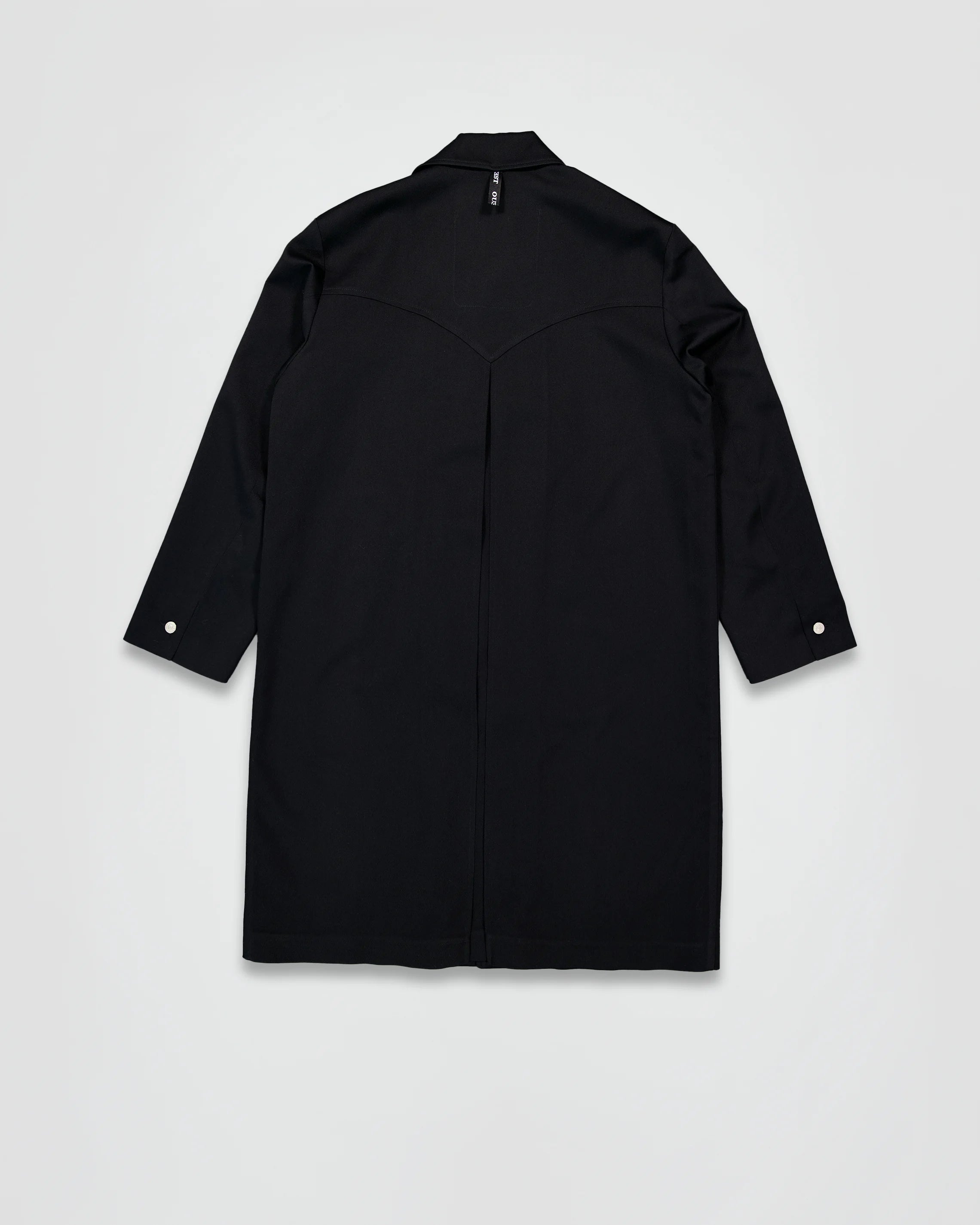THE WESTERN COAT IN UPCYCLED BLACK WOOL TWILL