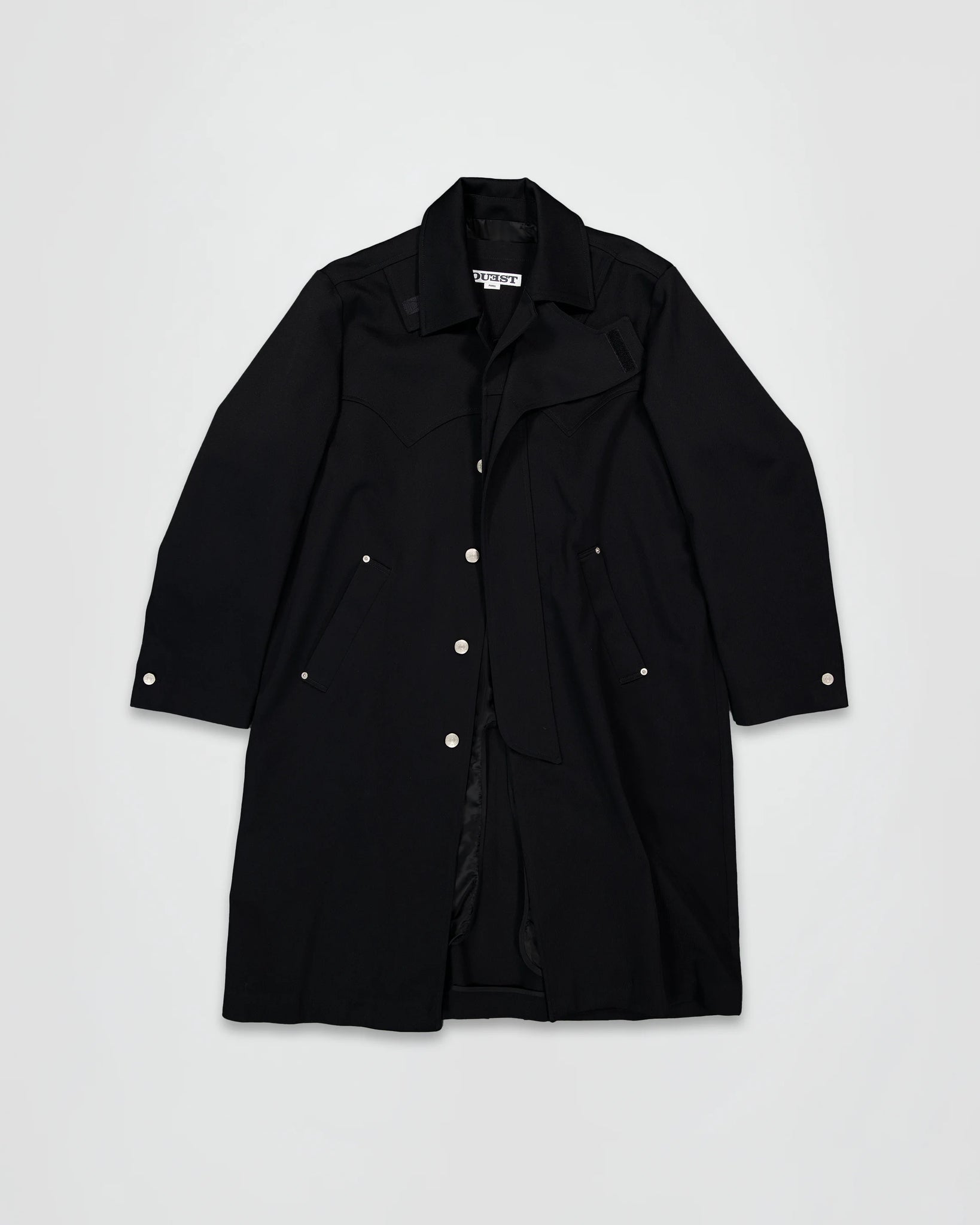 THE WESTERN COAT IN UPCYCLED BLACK WOOL TWILL