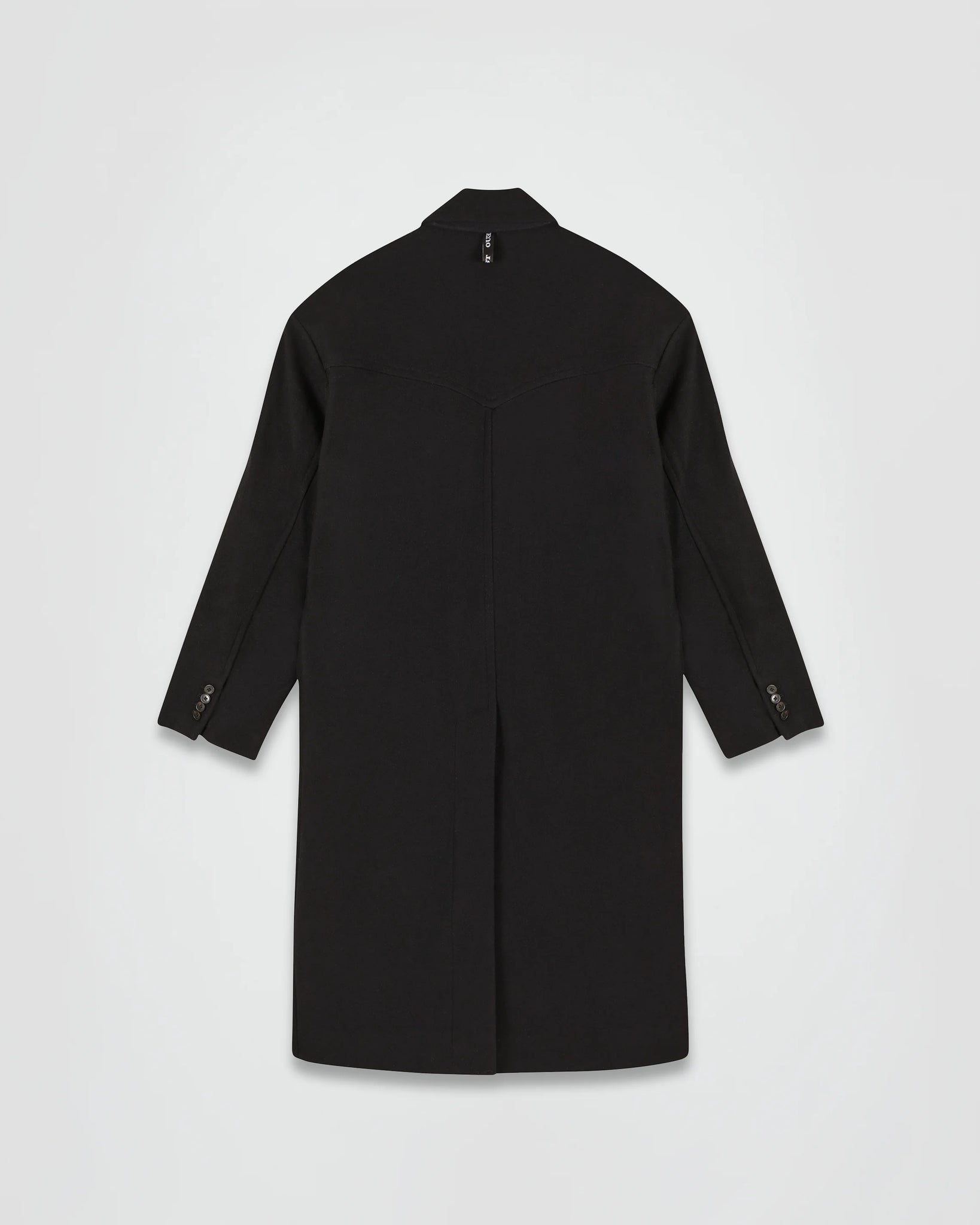 THE WESTERN TAILORED COAT IN BLACK BLENDED WOOL