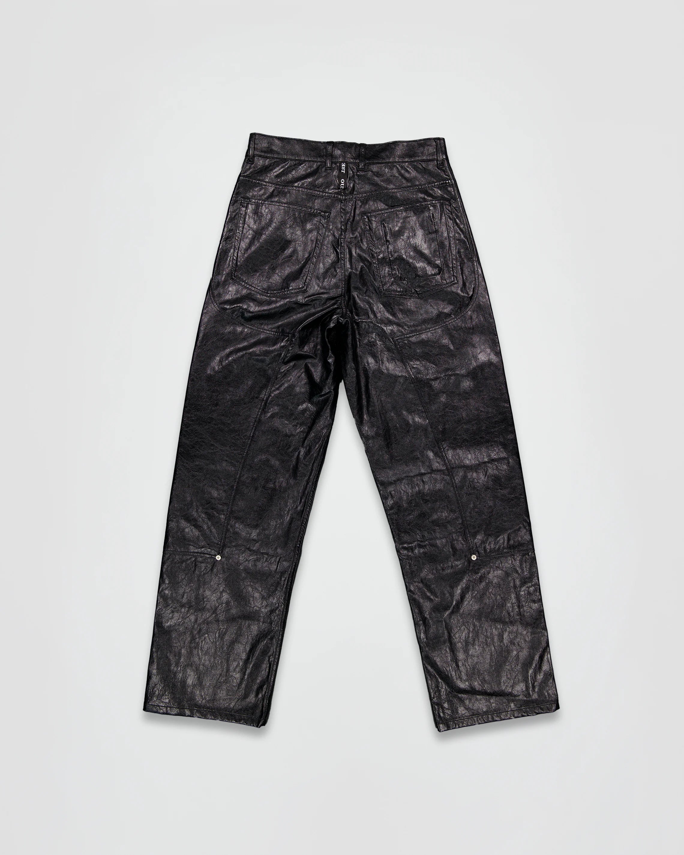 THE WORK CHAPS IN BLACK FAUX LEATHER