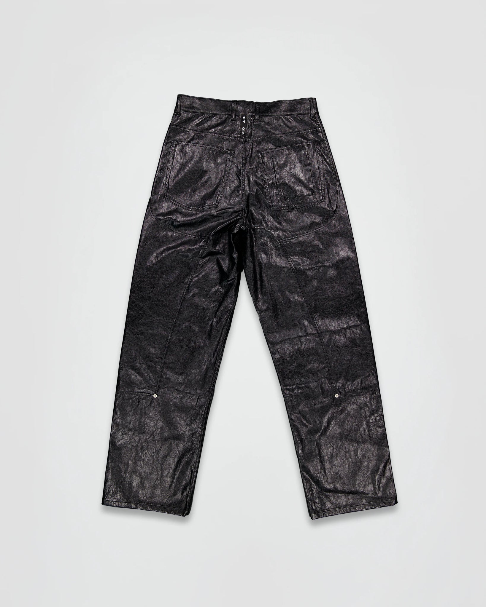THE WORK CHAPS IN BLACK FAUX LEATHER