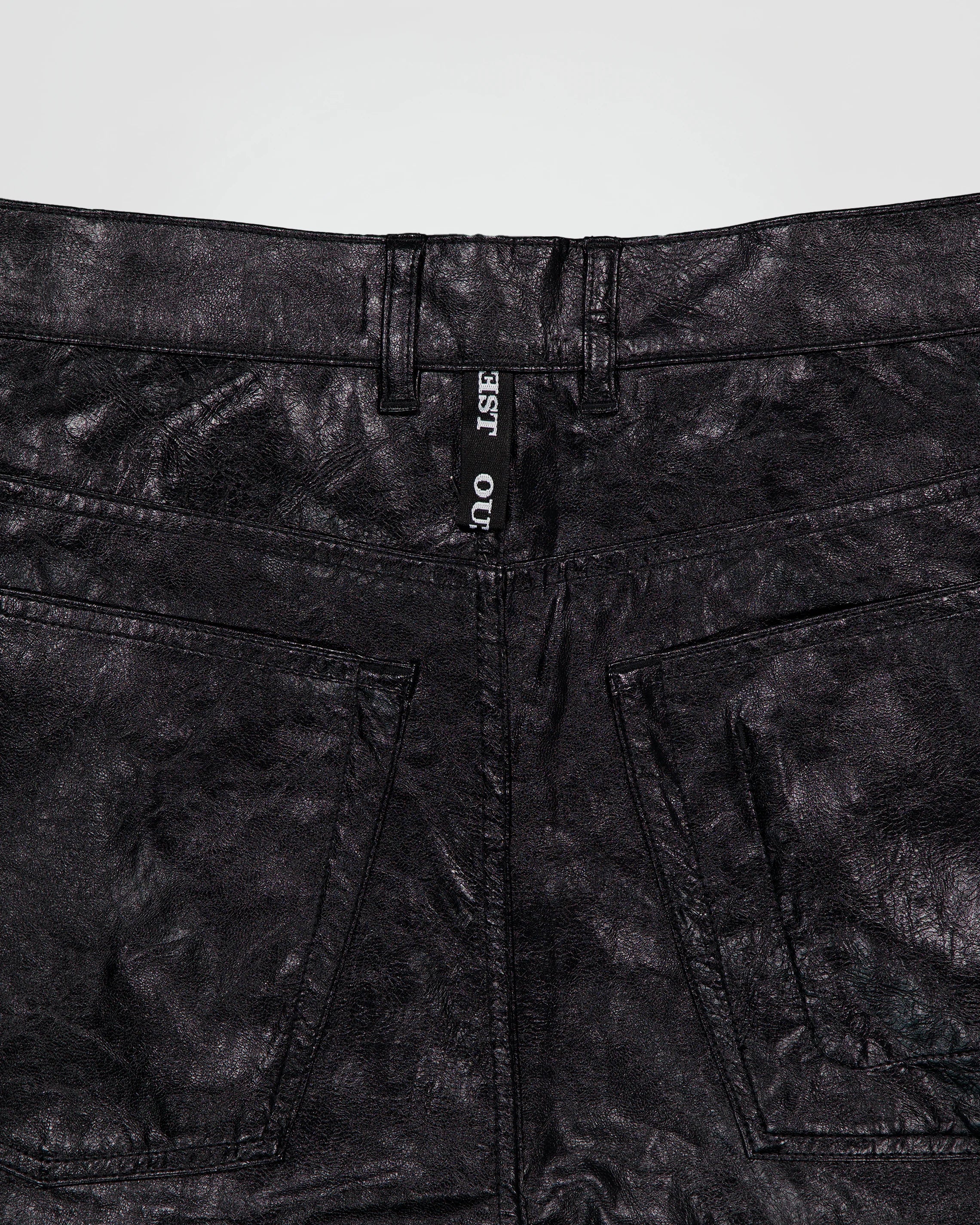 THE WORK CHAPS IN BLACK FAUX LEATHER