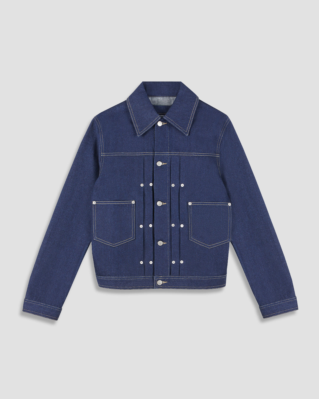 THE DENIM TRUCKER JACKET IN RECYCLED INDIGO DENIM