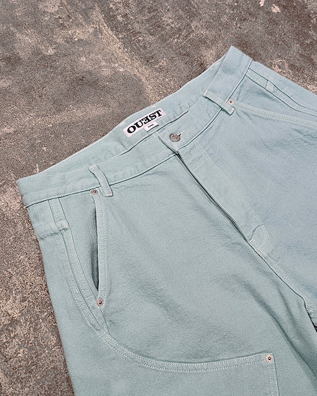 THE WORK CHAPS IN TURQUOISE DENIM