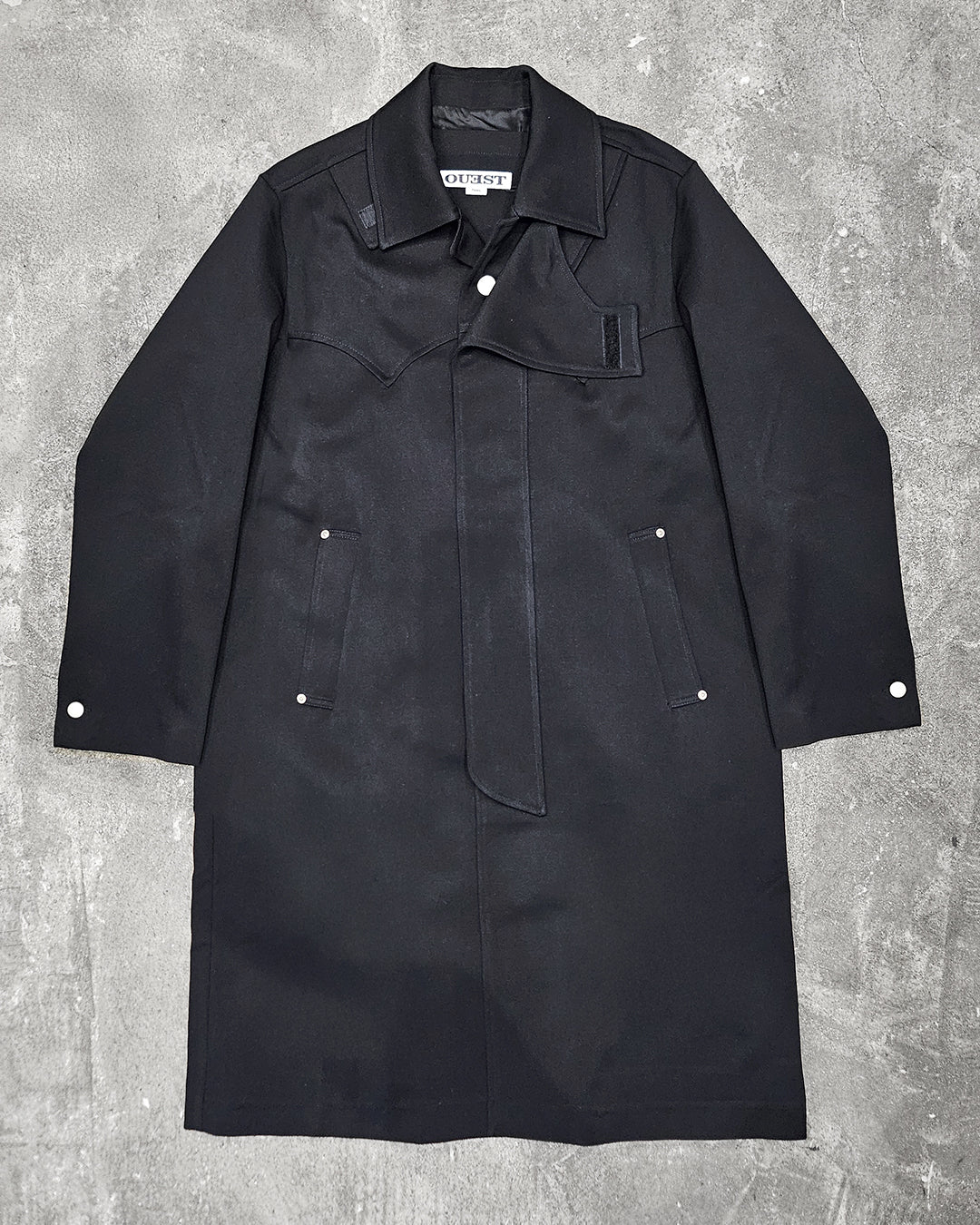 THE WESTERN COAT IN BLACK WOOL TWILL