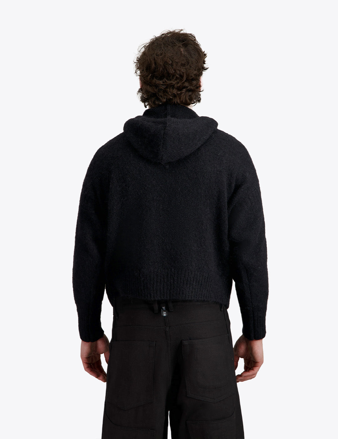 THE GUERNSEY HOODIE IN BLACK MOHAIR